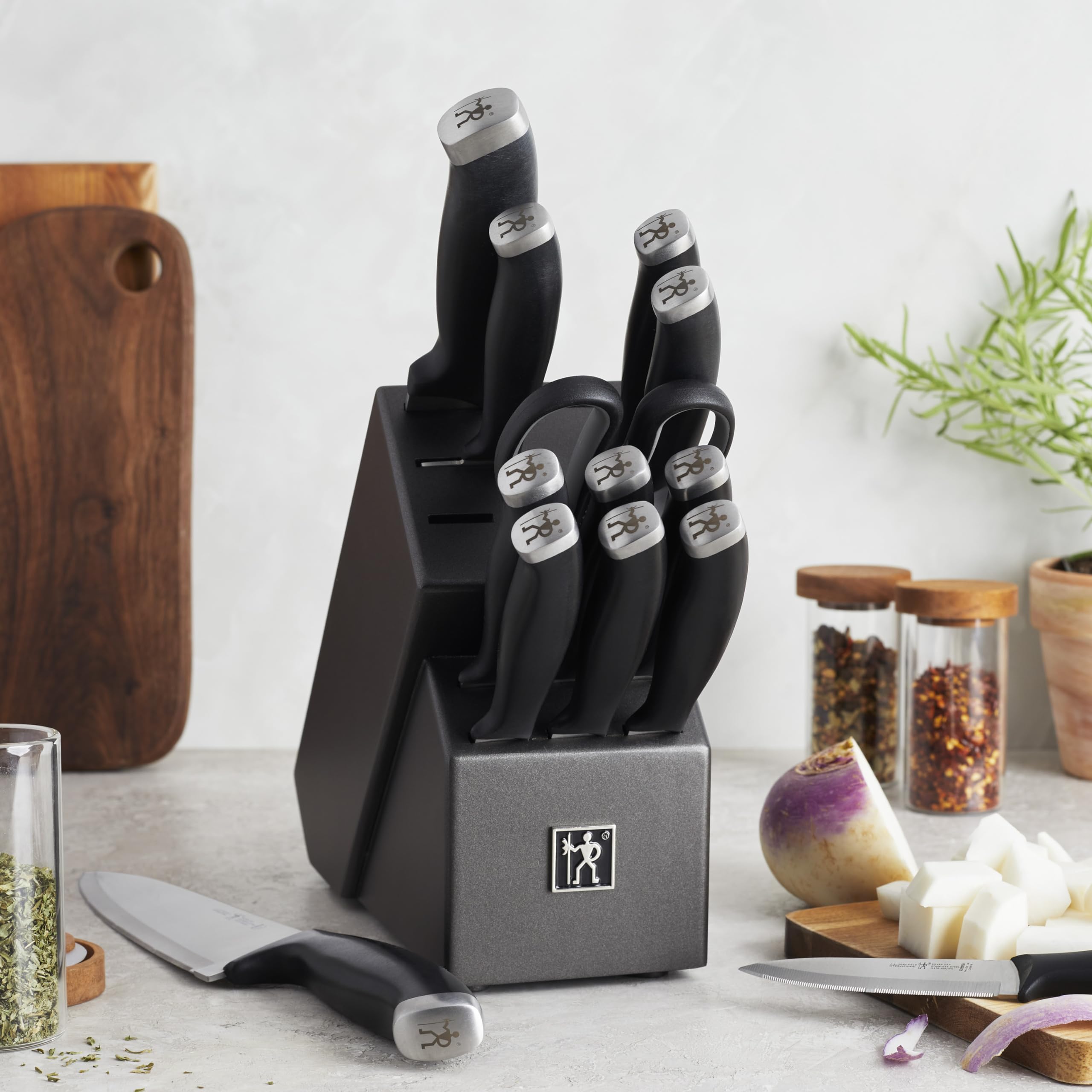 Silvercap 14 Piece Knife Block Set, Black
