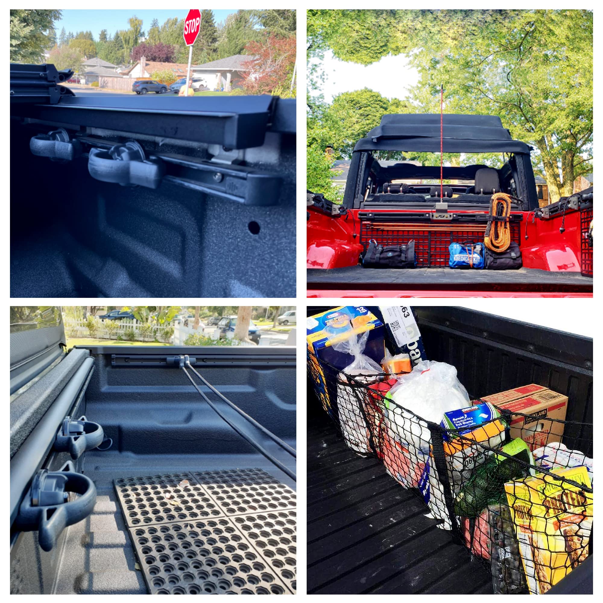 Trail Rail System, Bed Rail System, Compatible with Jeep Gladiator 2020 2021 2022 2023 2024 2025, Bed Tie Down Rails System | Replace# 82215956, Cargo Bed Rail System, Bed Track System