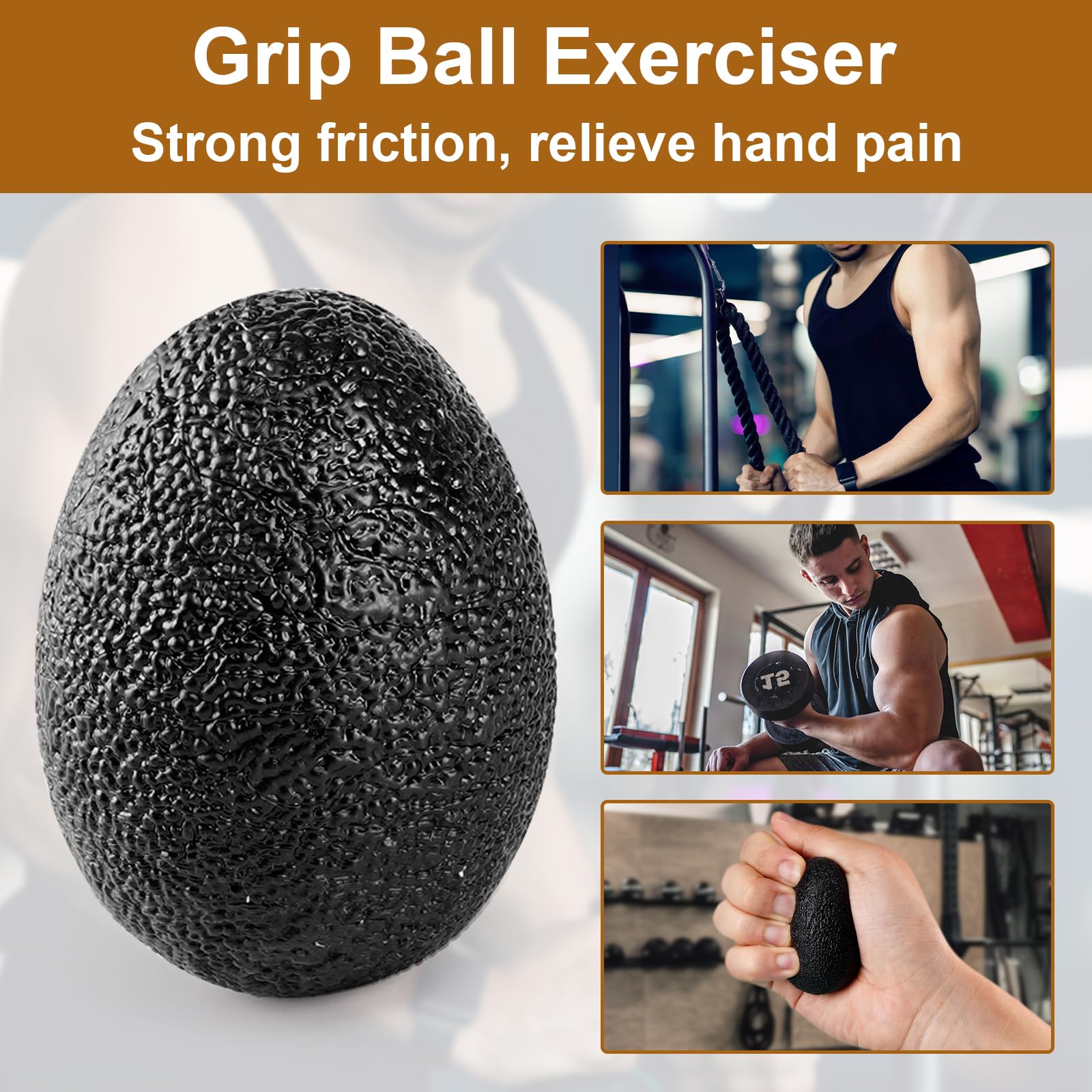 BLEUM CADE Grip Strength Trainer, 5 Pack Hand Strengthening Devices Kit with Adjustable Resistance Levels, Forearm Strengthener for Home Gym, Physical Therapy, Home Workout, Black