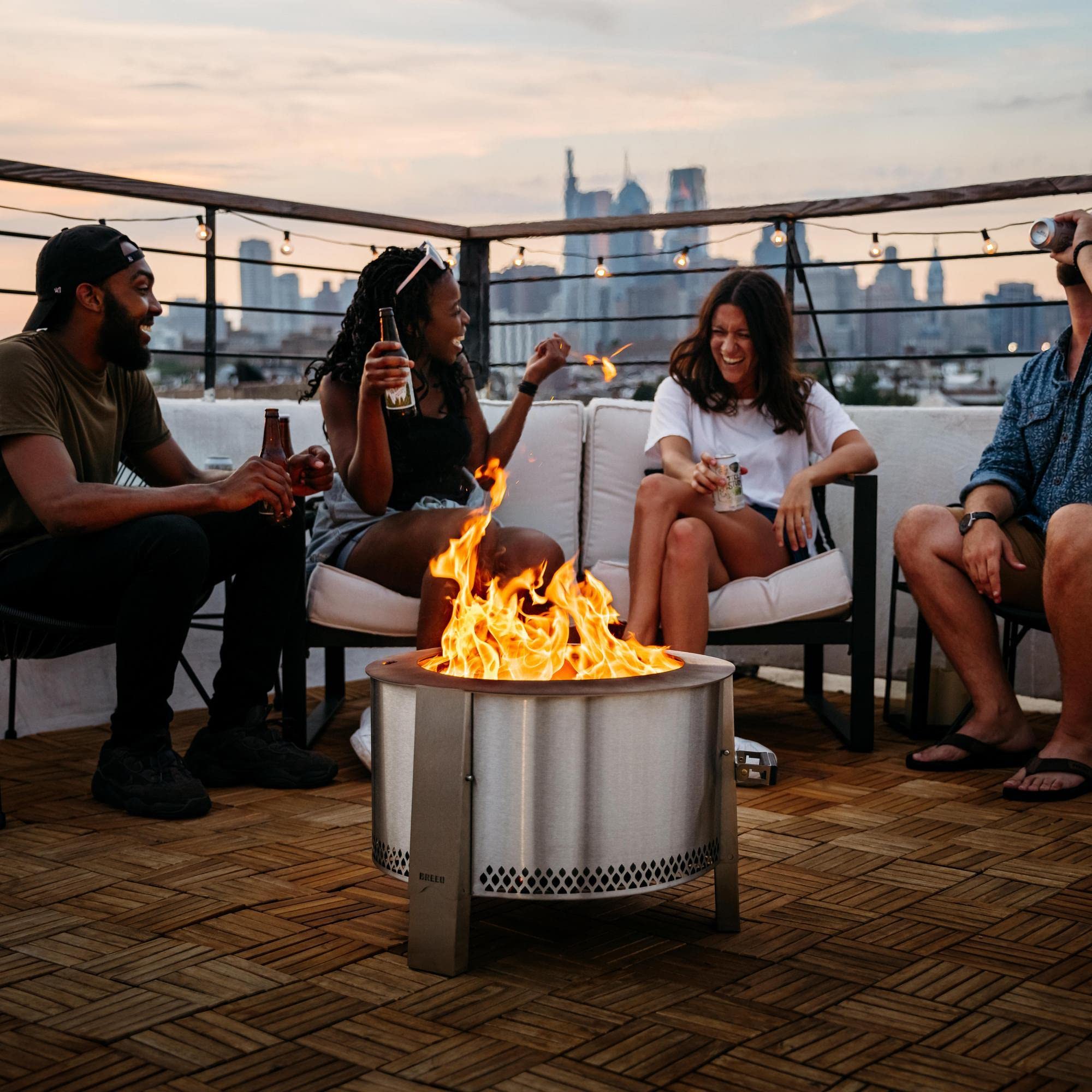 Breeo Smokeless Fire Pit (Y Series - Stainless Steel) | 21 inch Portable Smokeless Firepit for Outside | 31 Pounds | Ideal for Families Compatible with Wide Range of Breeo Accessories