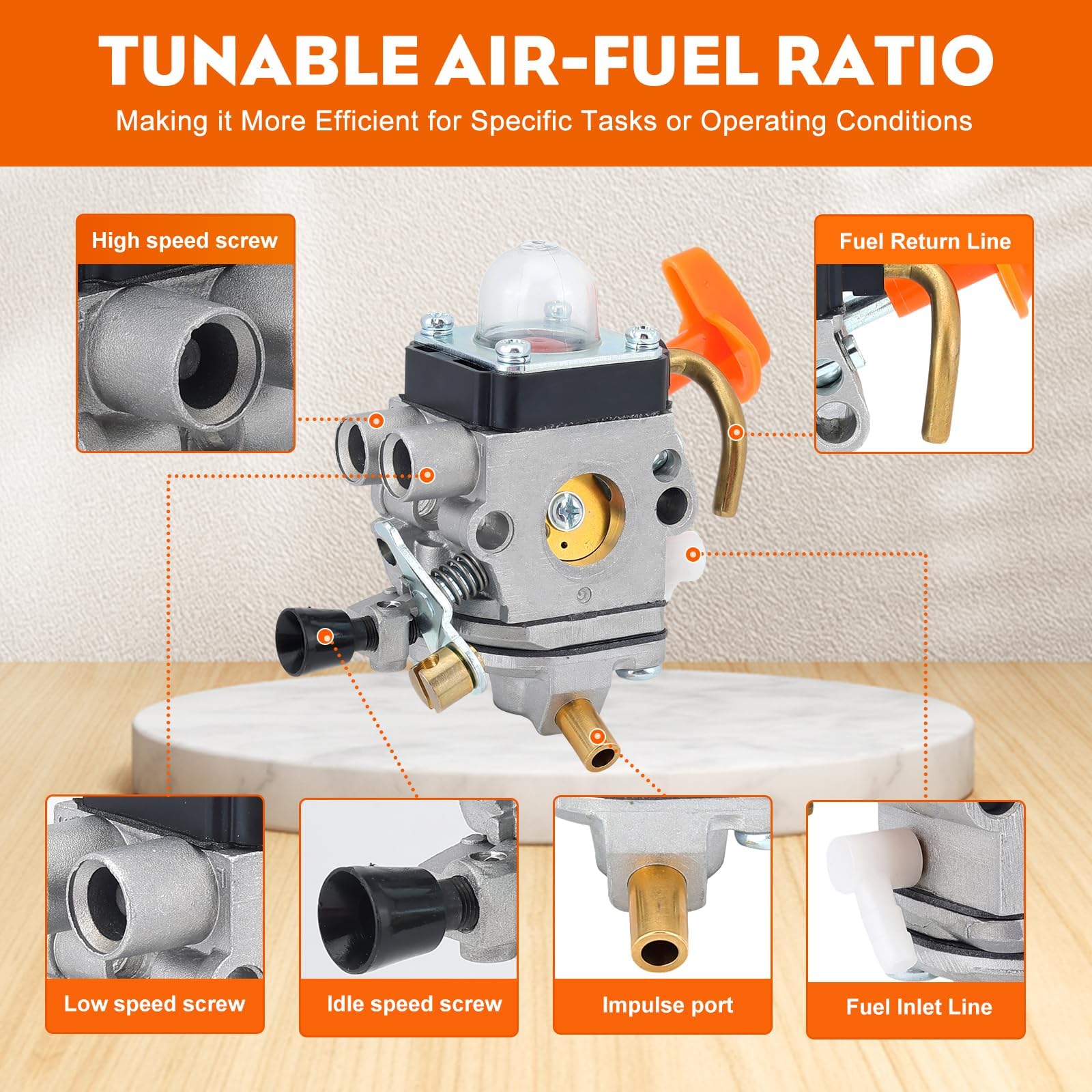 Hipa FS90R Carburetor for STIHL HT101 FS110R FS90 KM110R FS100RX KM90R FS110 FS130R FS 90R KM130R HT 101 FS 110 FS130 FS 110R FC90 HT131 HL100K HL100 FS100 HT100 FS87 HL90 Trimmer C1Q-S174
