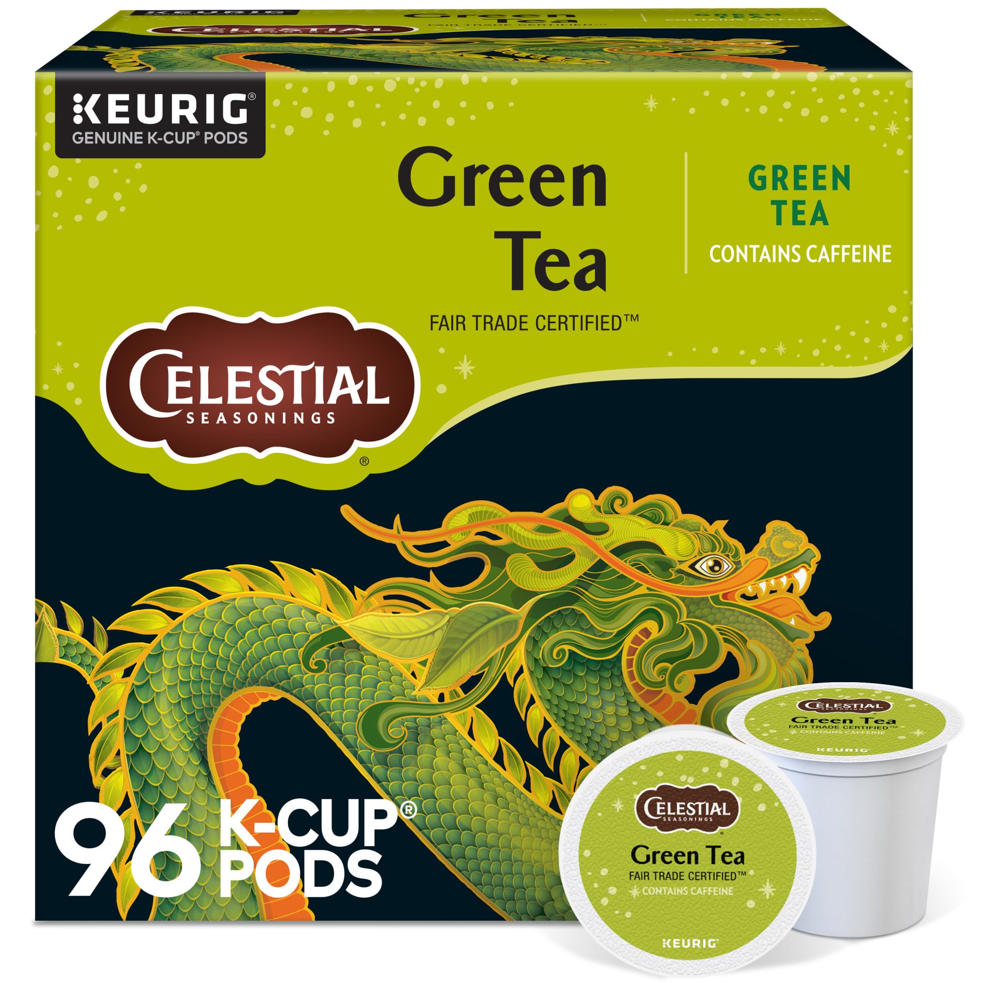 Celestial Seasonings Green Tea, Single-Serve Keurig K-Cup Pods, 96 Count