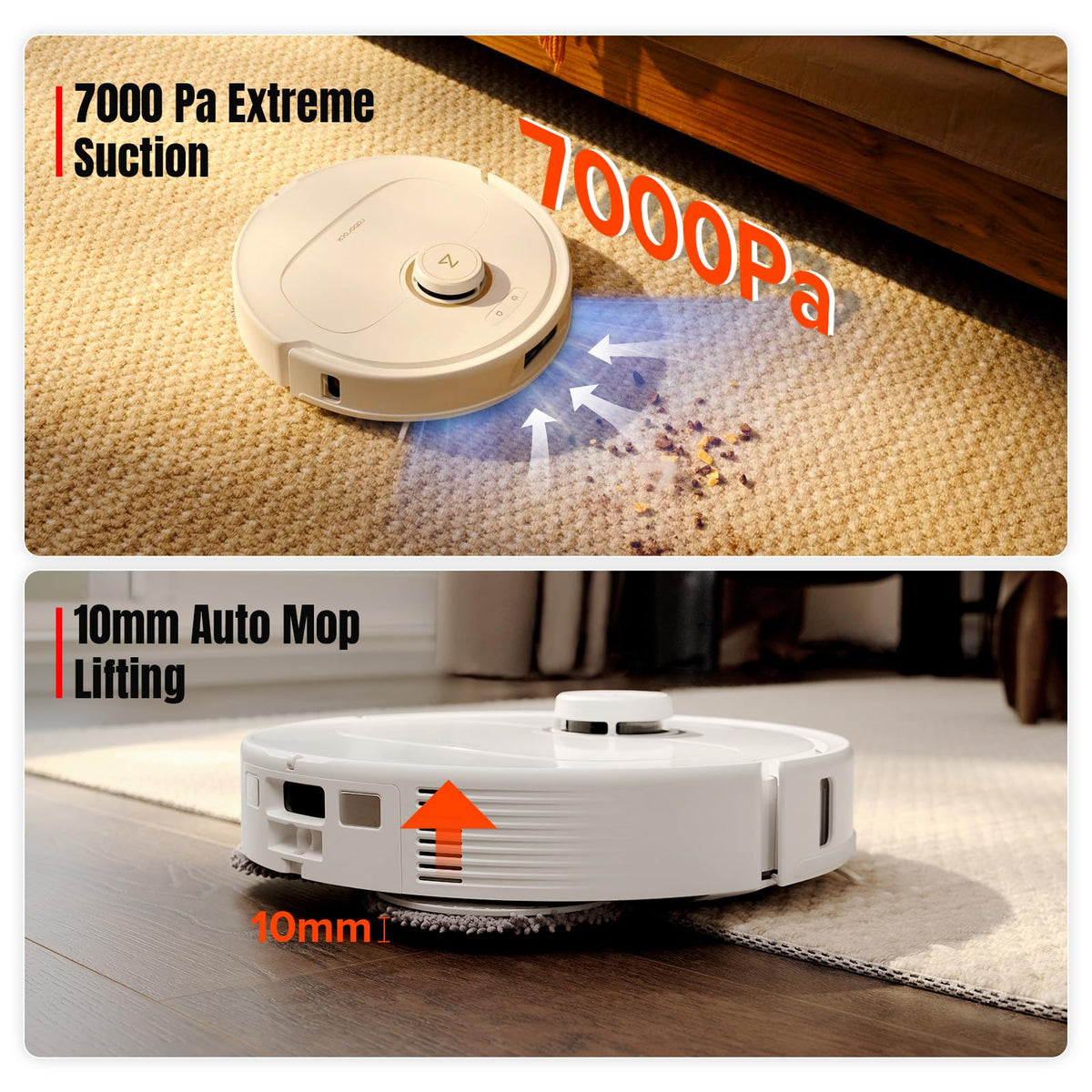 roborock Qrevo MaxV Robot Vacuum and Mop, FlexiArm Design, Hot Water Re-Wash & Re-Mop, Auto-Drying, Self-Emptying, 7000Pa Suction, Built-in Voice Assistant, Auto Mop Lifting, Smart Obstacle Avoidance