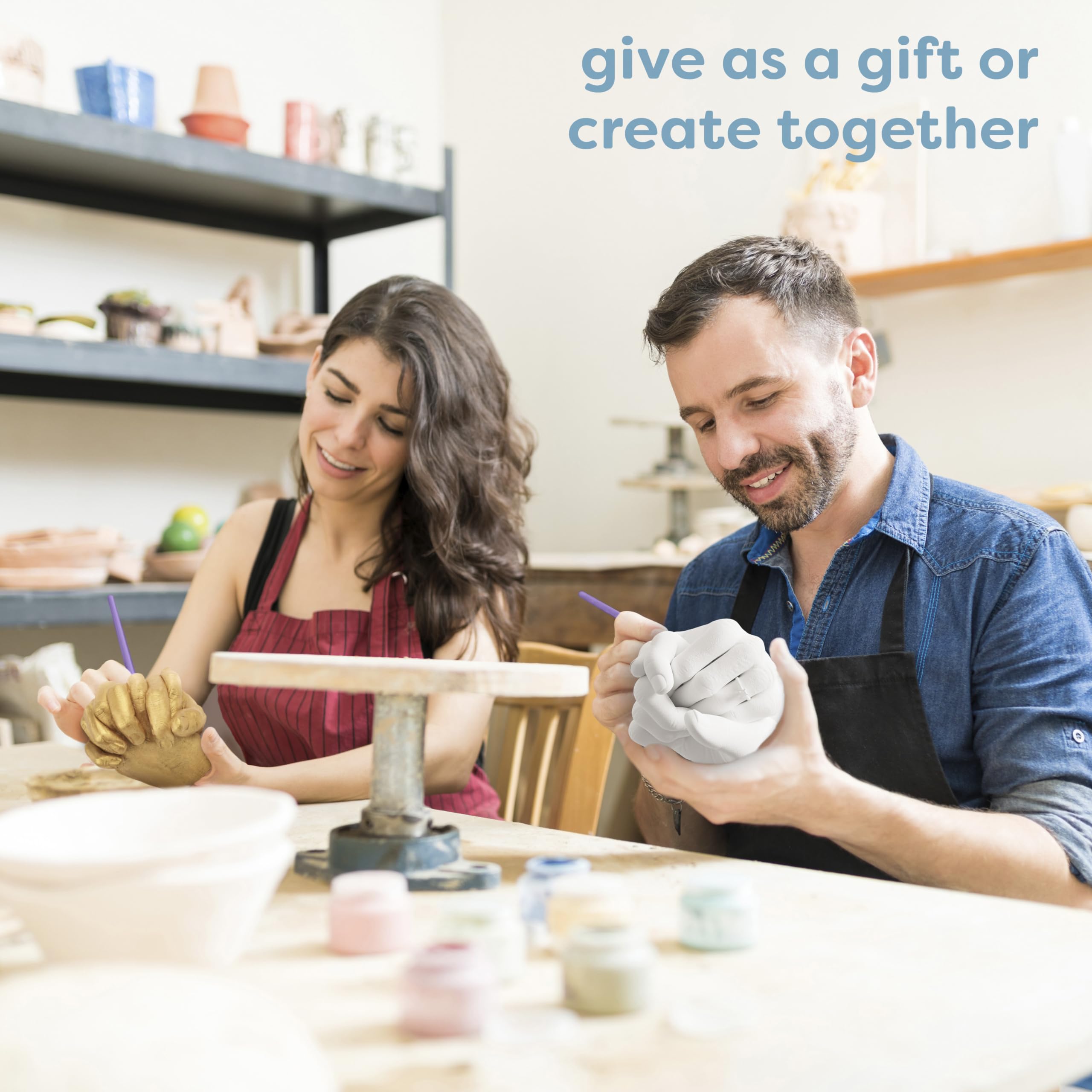 chuckle - Holding Hand Casting Kit for Couples with Base & Paints, Hand Sculpture Hand Molding Kit, Hand Mold Kit Couples Activities - Gift for Women for Wedding, Anniversary, Mothers Day, Valentines