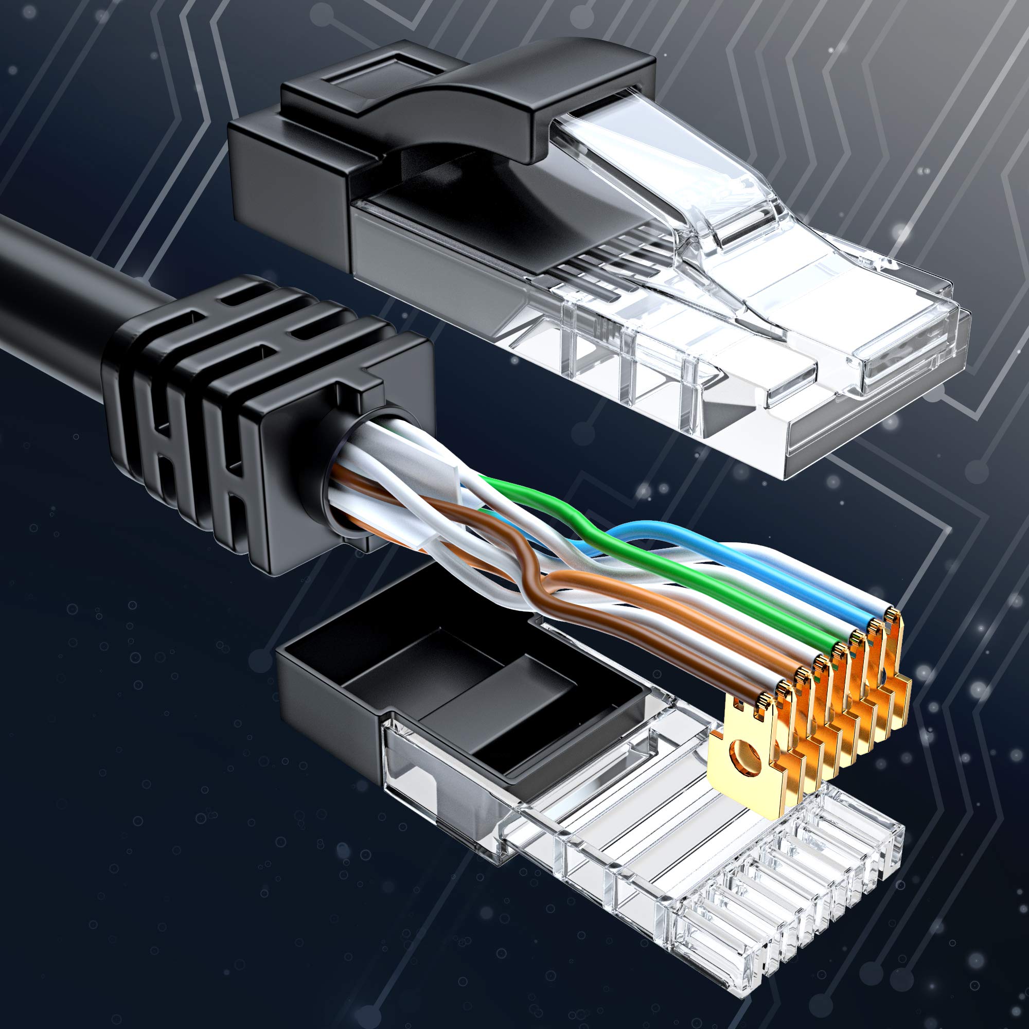 Maximm Cat 6 Ethernet Cable 40 Ft, 100% Pure Copper, Cat6 Cable LAN Cable, Internet Cable, Patch Cable and Network Cable - UTP (Black) 40 Feet