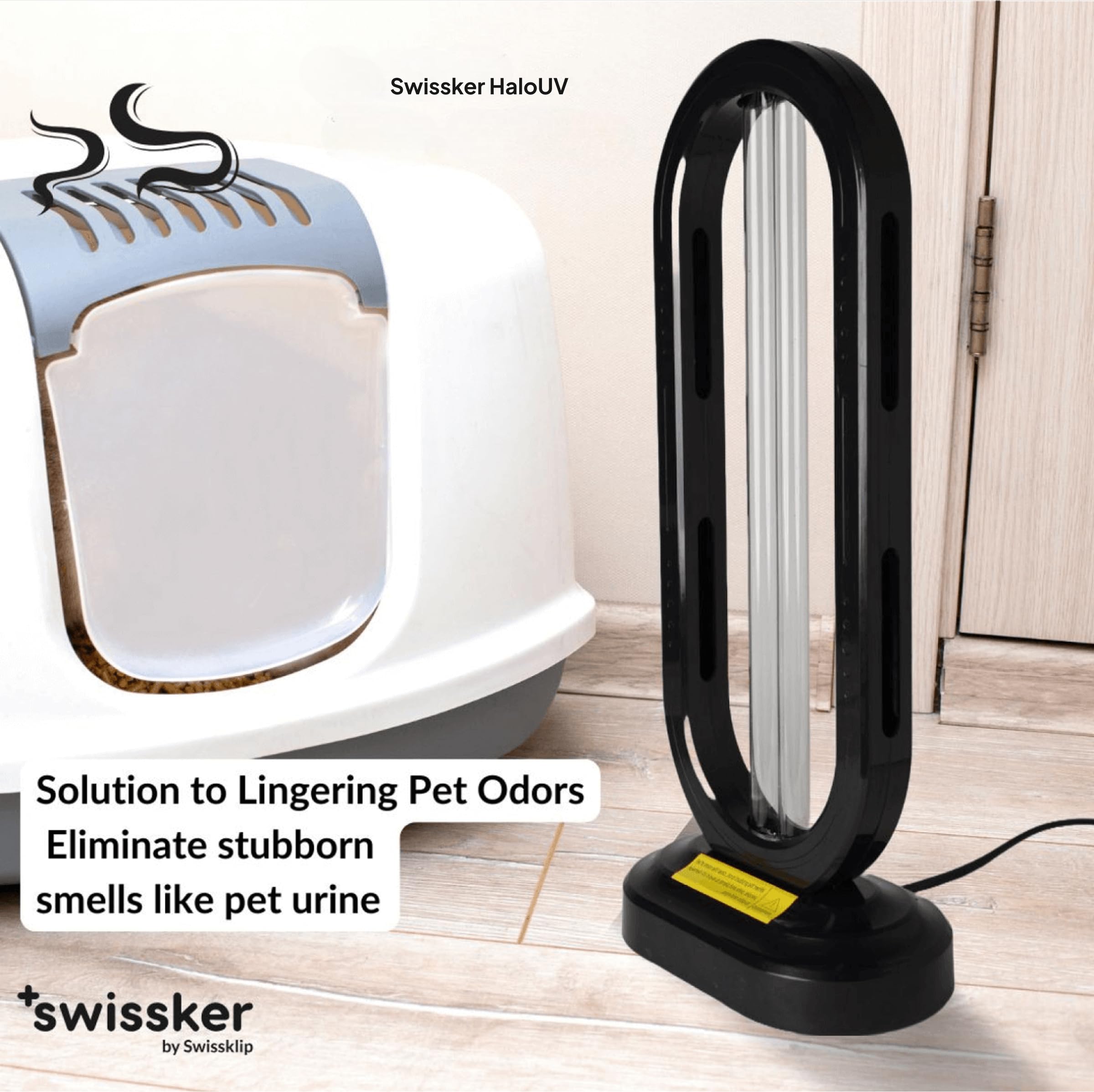 Swissklip Swissker HaloUV, Mold Remover, Home Disinfection Device, Dust Mites Remover, UV Light Sanitizer, Ultraviolet Sanitizer for Home, Room & Kitchen, Ultraviolet Light with 4 Speed Timings