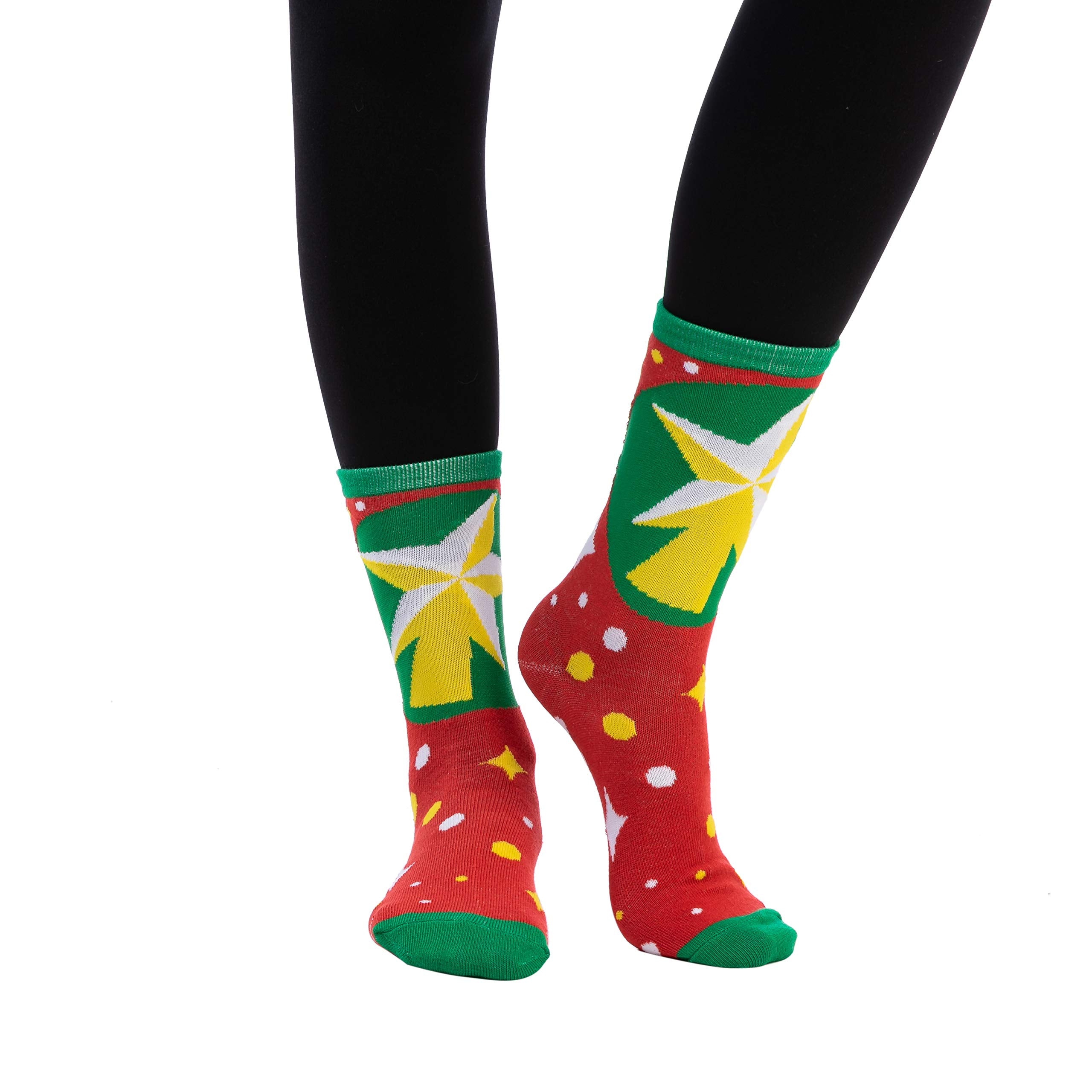 JOYIN 12 Packs Christmas Socks Women Colorful Funky Paint Crew Socks for Women Men for Christmas, Holiday or Birthday Gift