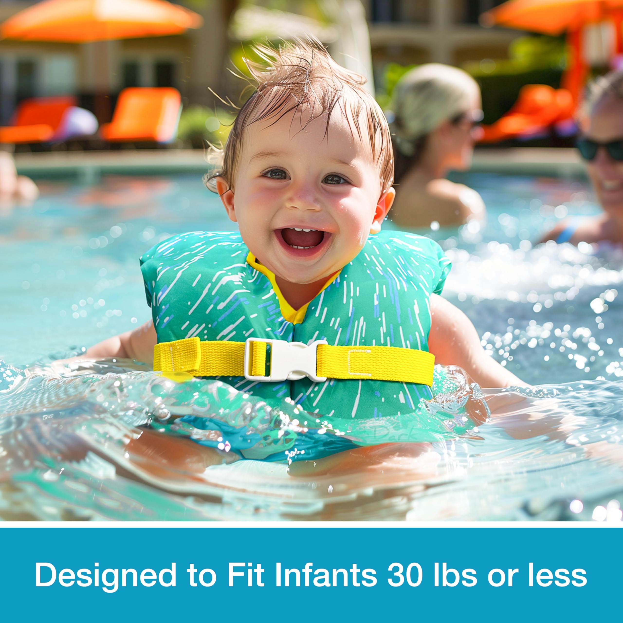 Toddler Swim Vest for Child 30-50 Pounds, Infant Life Jacket 0-30 lbs, Kids Water Wings Arm Floaties in Puddle/Sea (US - Flag)