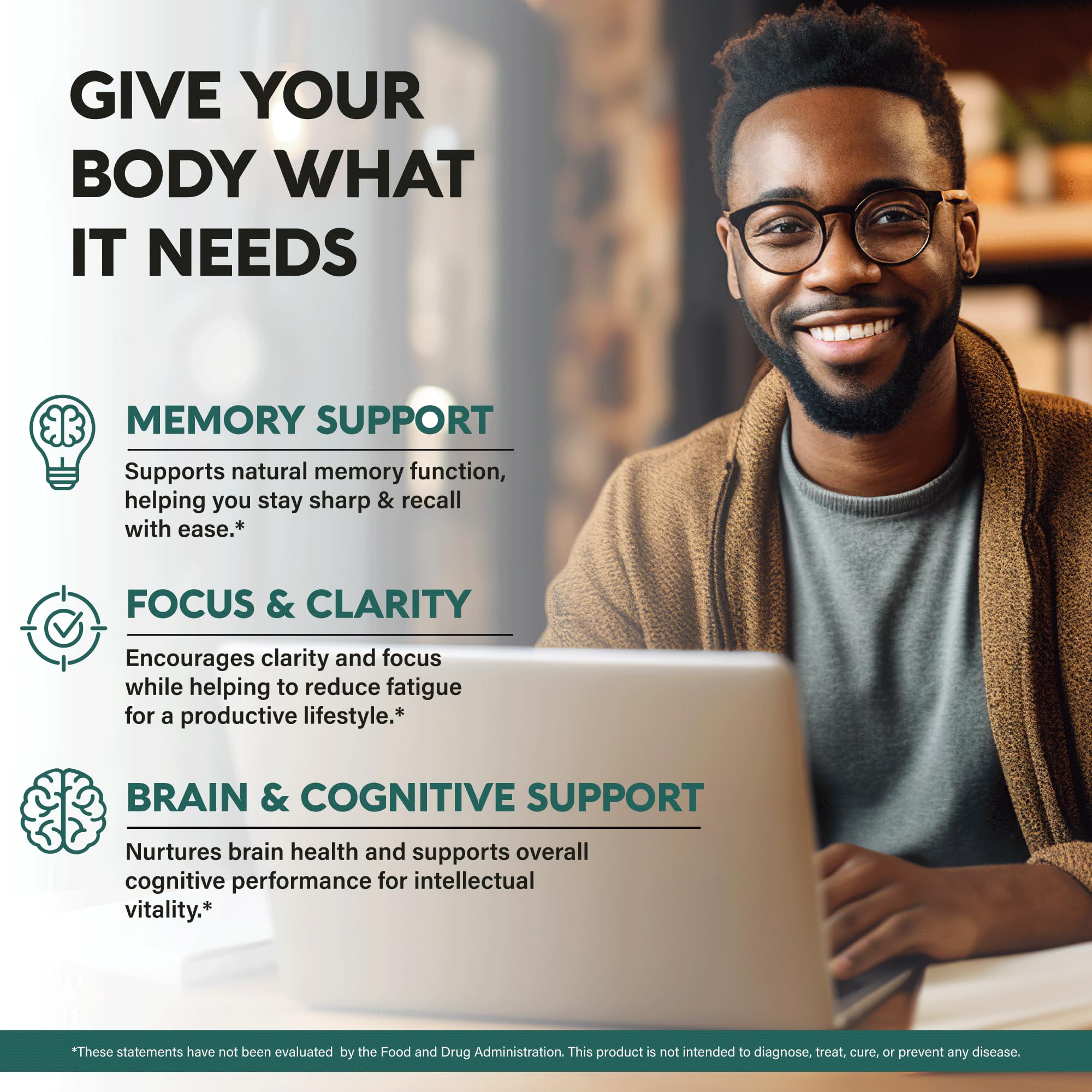 Lions Mane Supplement Capsules - Organic Lions Mane - Made in USA - Fruiting Bodies Extract - 1200 mg, 25% Polysaccharides - Memory & Focus Support - As Lions Powder - 120 Capsules, 2 Month Supply