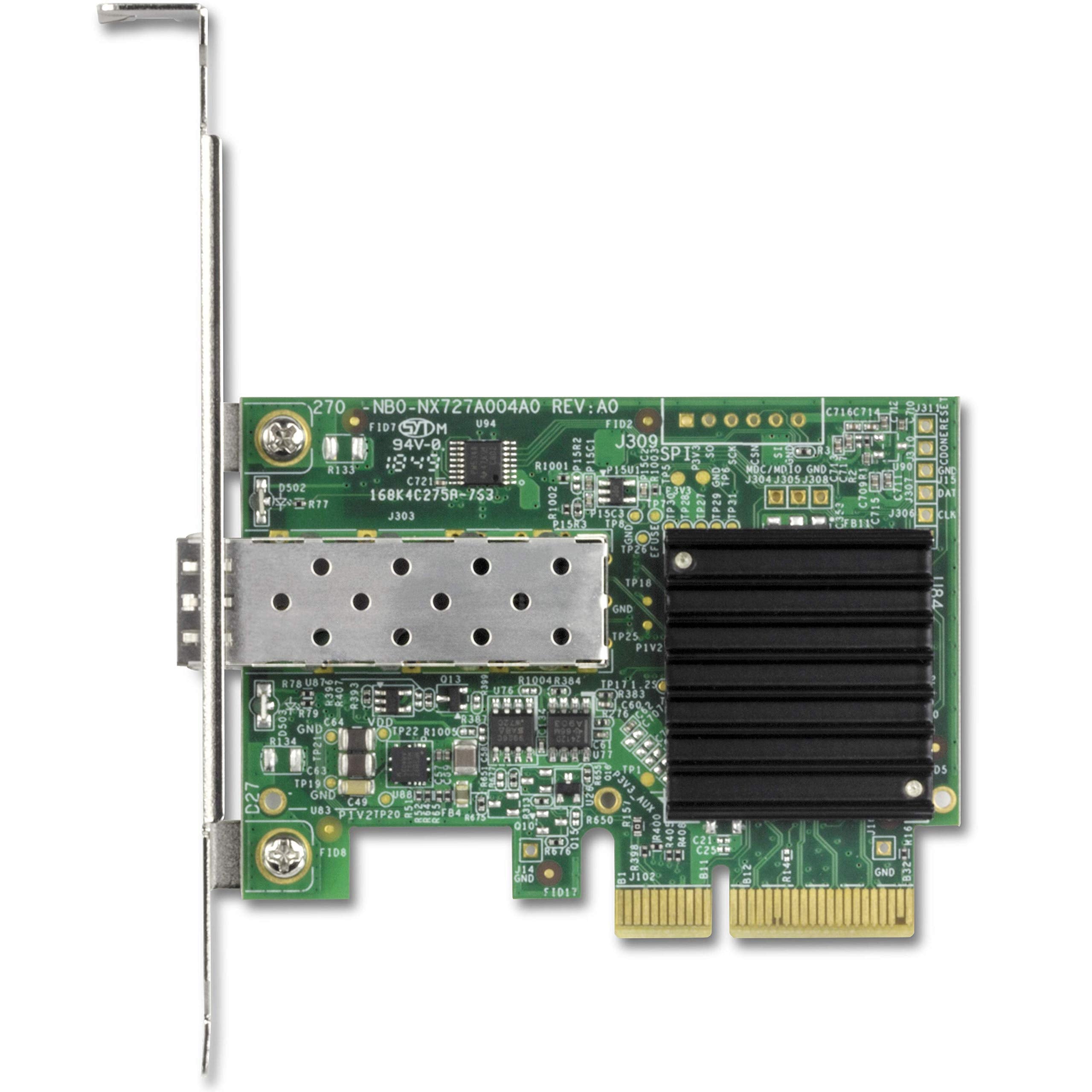 TRENDnet 10 Gigabit PCIe SFP+ Network Adapter, Convert A PCIe Slot Into A 10G SFP+ Slot, Supports 802.1Q, Standard & Low-Profile Brackets Included,Compatible with Windows & Linux, Black,TEG-10GECSFP