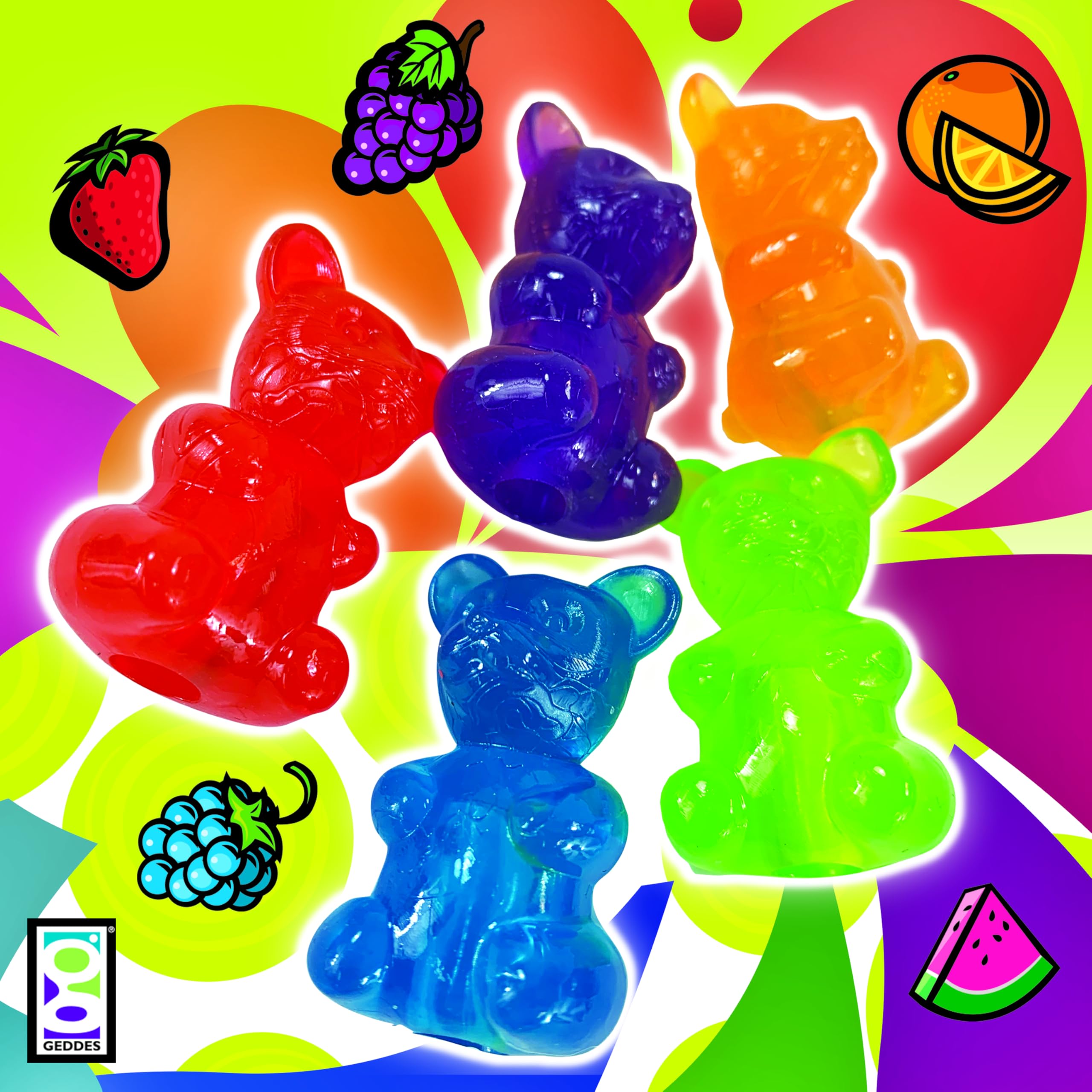 Raymond Geddes Gummy Bear Scented Pencil Toppers - Pack of 24 - Fun and Colorful School Supplies for Kids