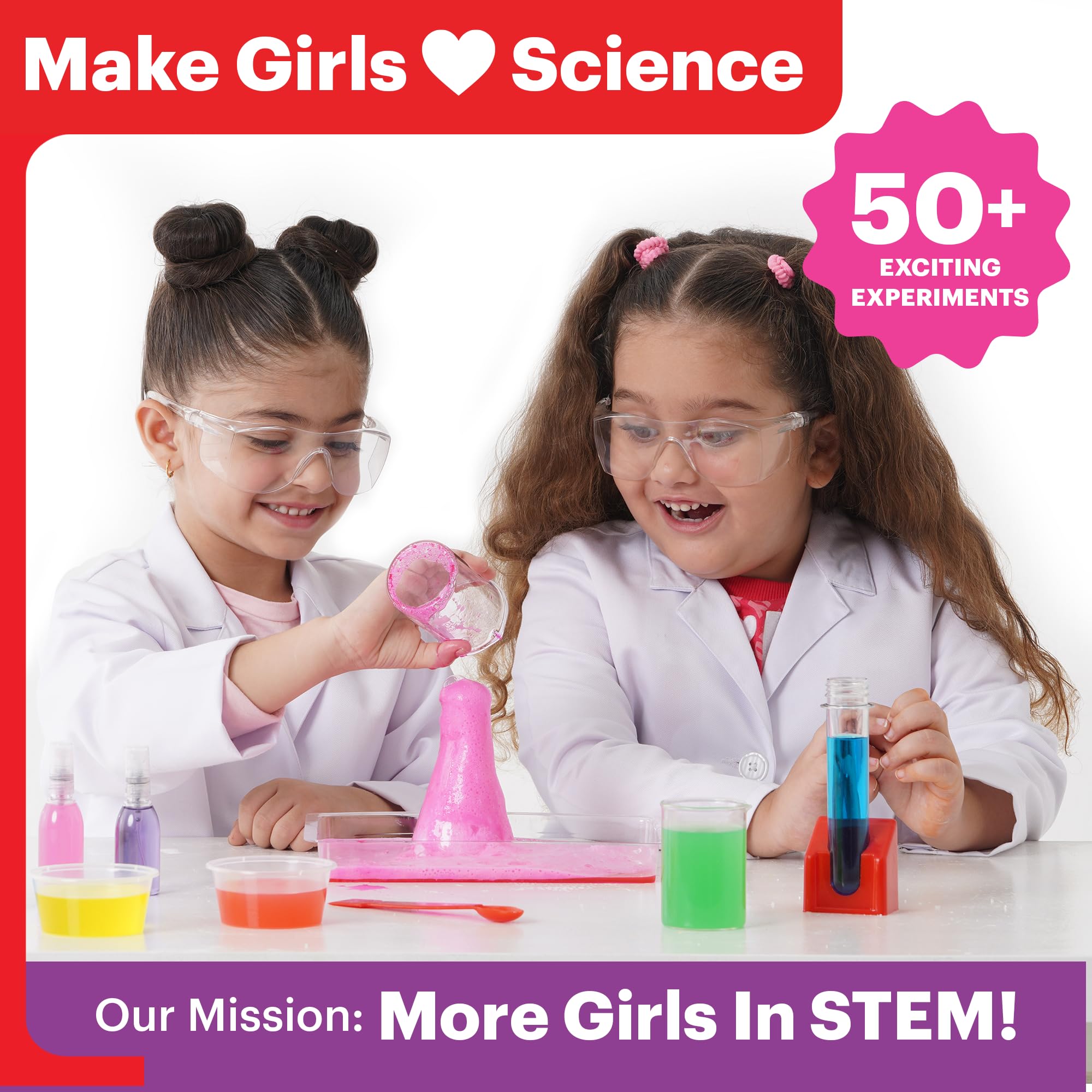 Doctor Jupiter Girls’ First Science Kit for Kids Ages 4-5-6-7-8-9-10-11-12 | Birthday Gift Ideas for 4+ Year Old Girls | STEM Learning & Educational Toys | 50+ Experiments Starter Science Series
