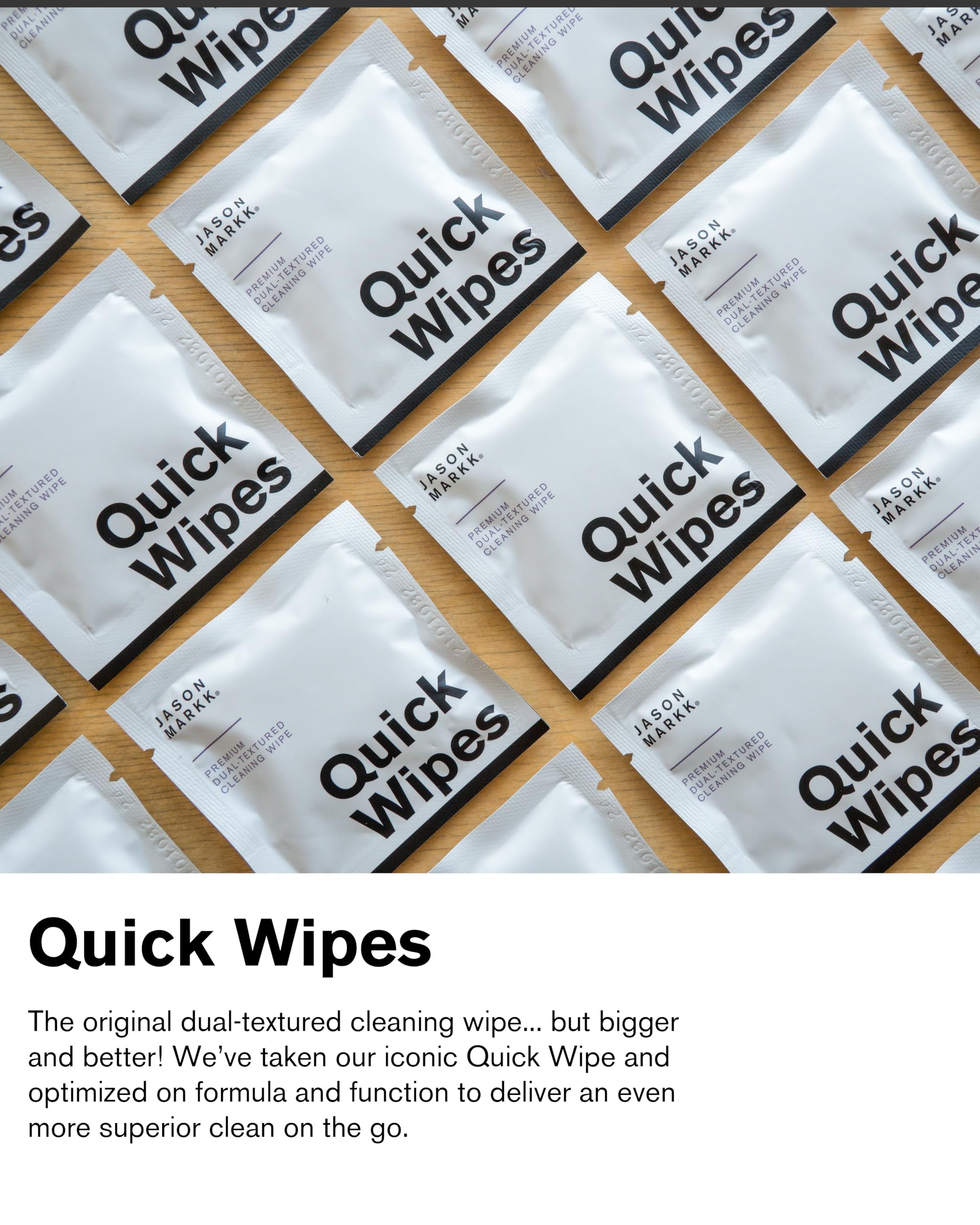 Jason Markk Quick Wipes, Shoe Cleaner, 30 Pack, Individually Packed, Sneaker Care, Ideal for Footwear, Safe for Leather, Suede, Nubuck, Cotton, Knits