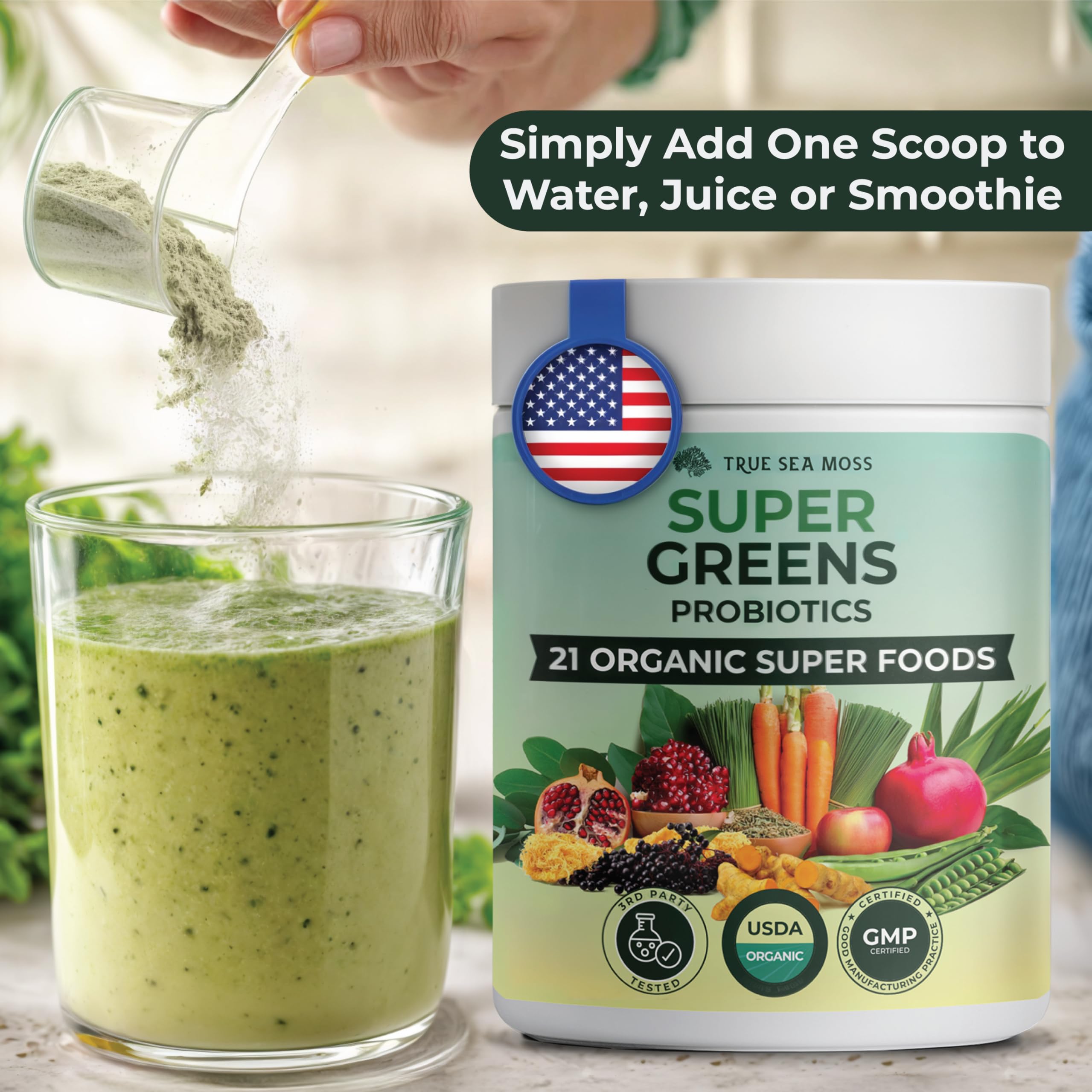 TrueSeaMoss Wildcrafted Irish Sea Moss Gel and Greens Powder