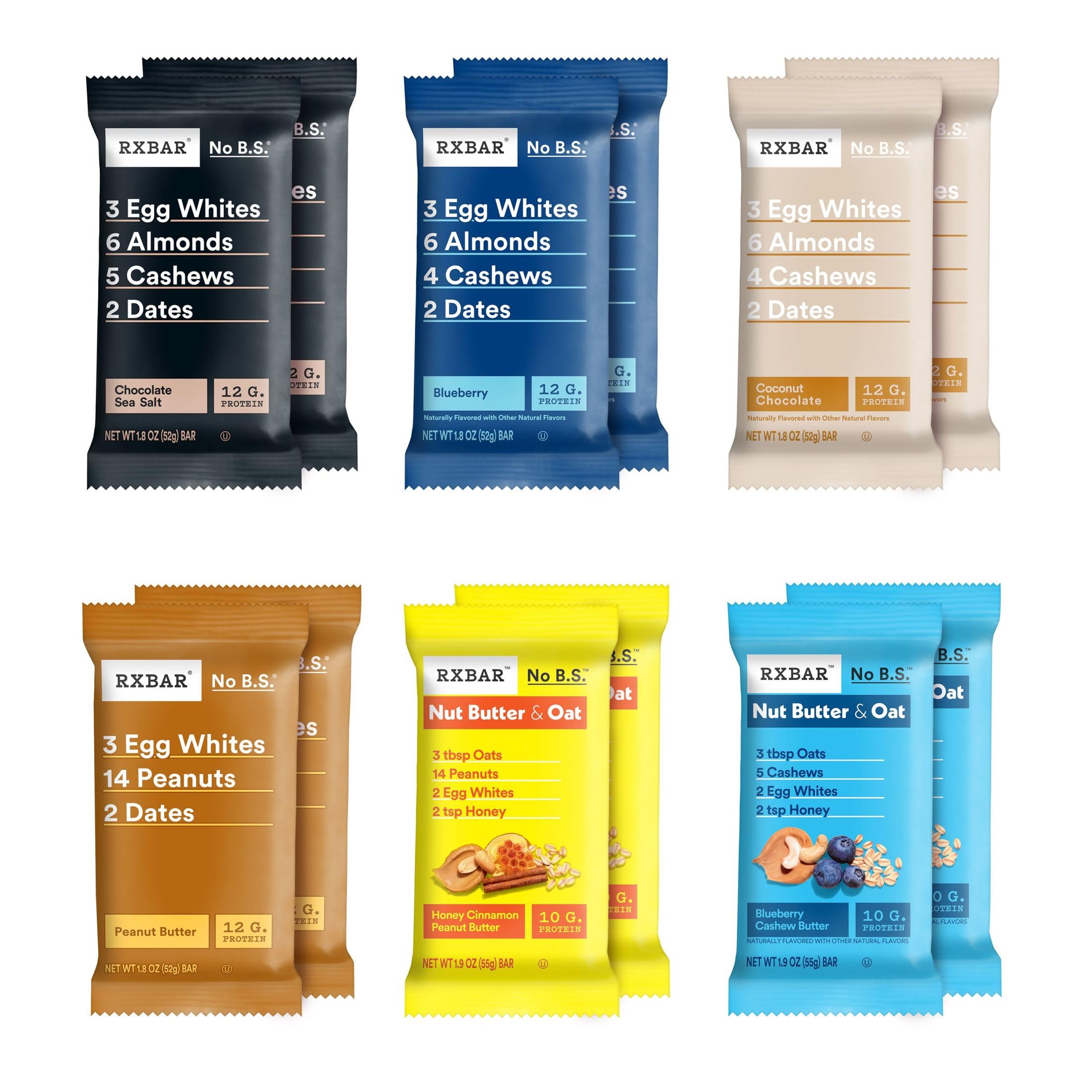 RXBAR Protein Bars, Protein Snacks, Snack Bars, Variety Pack (12 Bars)
