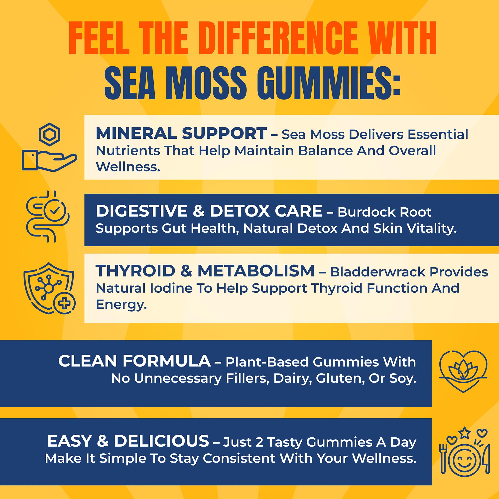 TrueSeaMoss Sea Moss Gummies with Bladderwrack, Burdock Root – Vegan Supplement Sea Vegetables for Adults & Kids – Plant-Based, Fruity Flavor – 60 Gummies Sea, Made in USA - (Pauch May Vary)