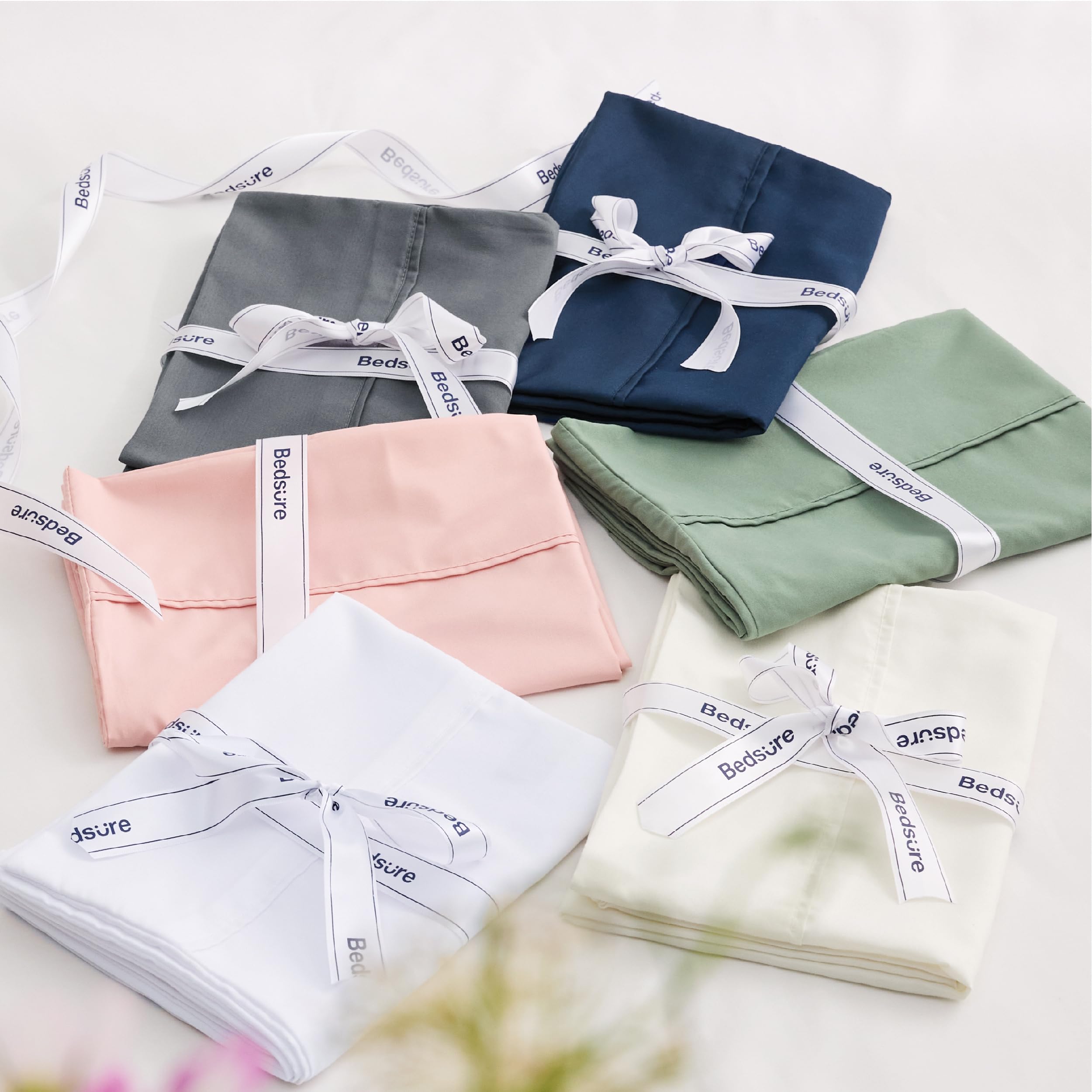 Bedsure Queen Pillow Cases Set of 2 - Dark Grey Polyester Microfiber Pillowcase 2 Pack, Super Soft and Cozy Gray Pillow Case Covers with Envelop Closure, 20x30 Inches