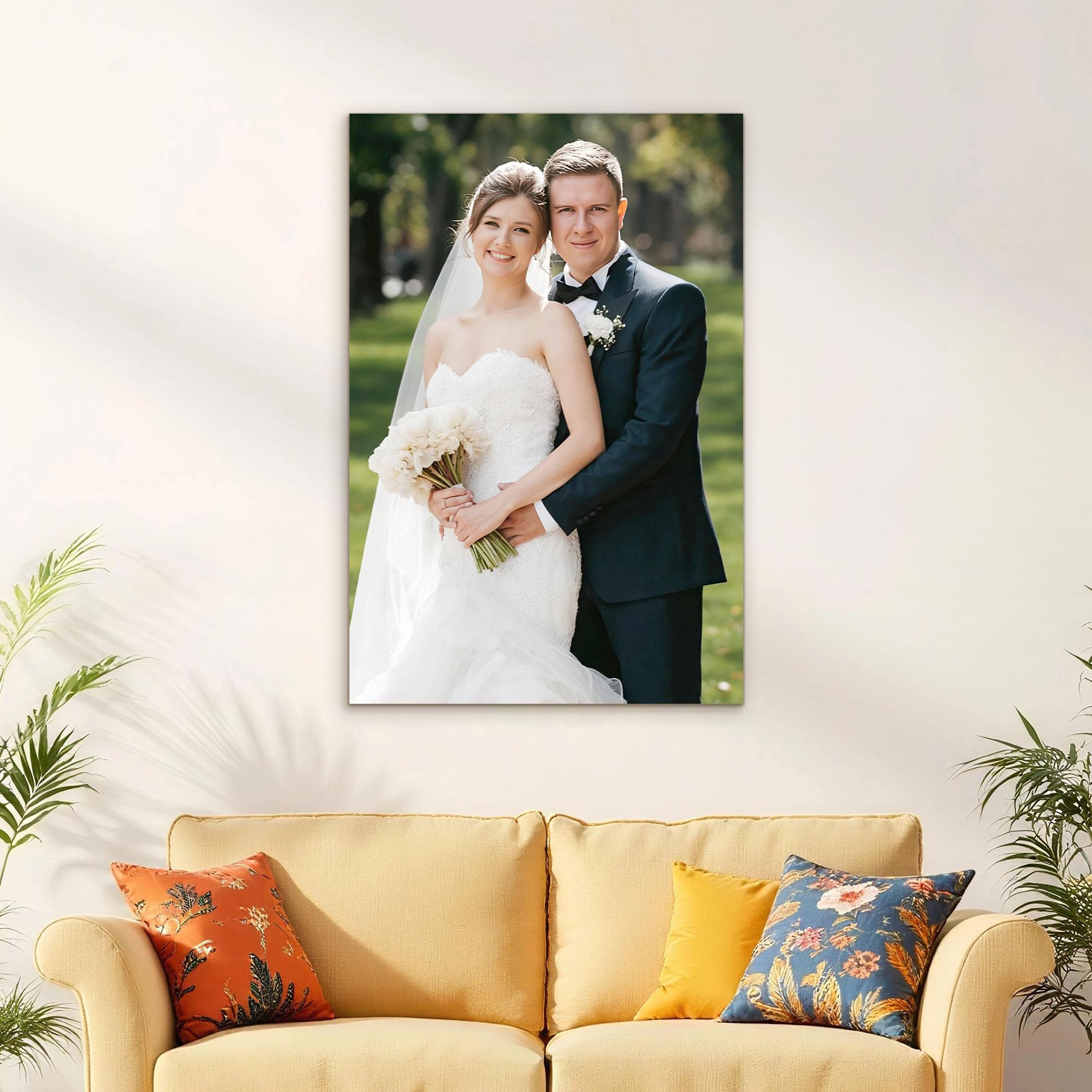 GagetElec Custom Canvas with Your Photos, Personalized Canvas Wall Art, Couple Canvas Prints, Leave Behind Eternal Moments of Love, Photo Prints for Bedroom & Living Room Decor (16" X 24")