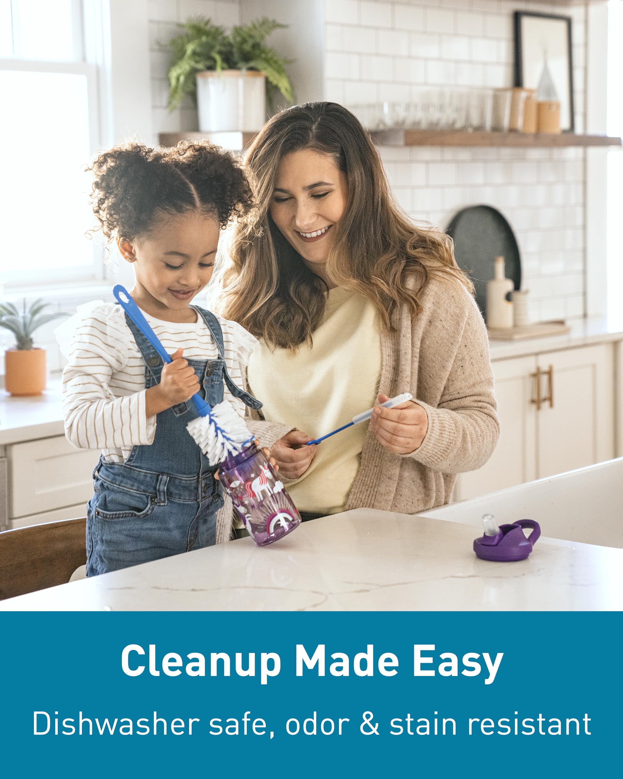 CamelBak Eddy+ Kids Bite Valve Straw Tritan Renew Water Bottle Colorblock Butterflies, 14oz