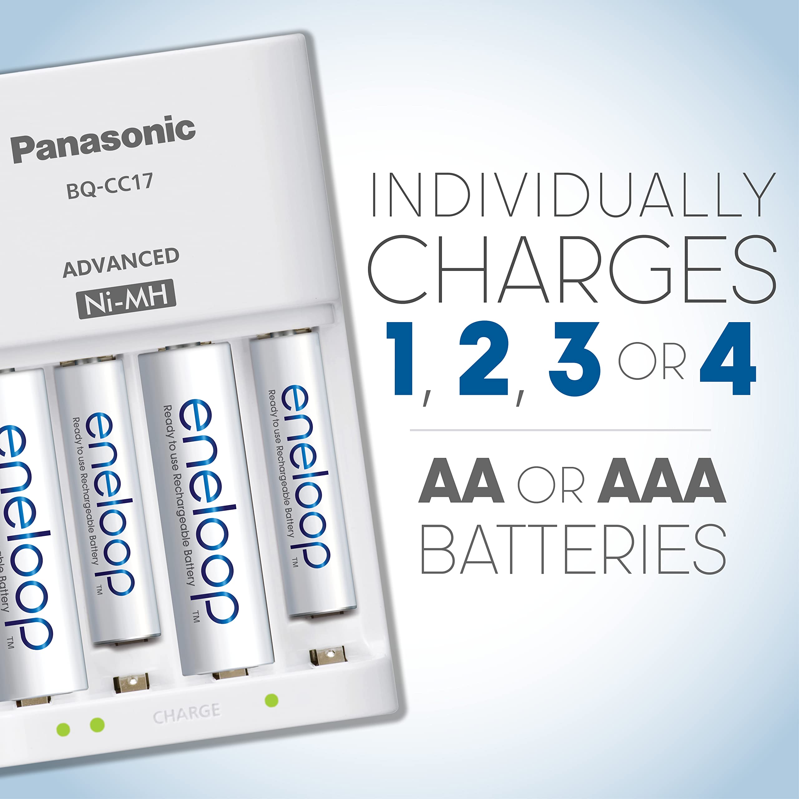 Eneloop Panasonic K-KJ17MC124A Super Power Pack 12AA, 4AAA, 2 C Adapters, 2 D Adapters, Advanced Individual Battery Charger and Plastic Storage