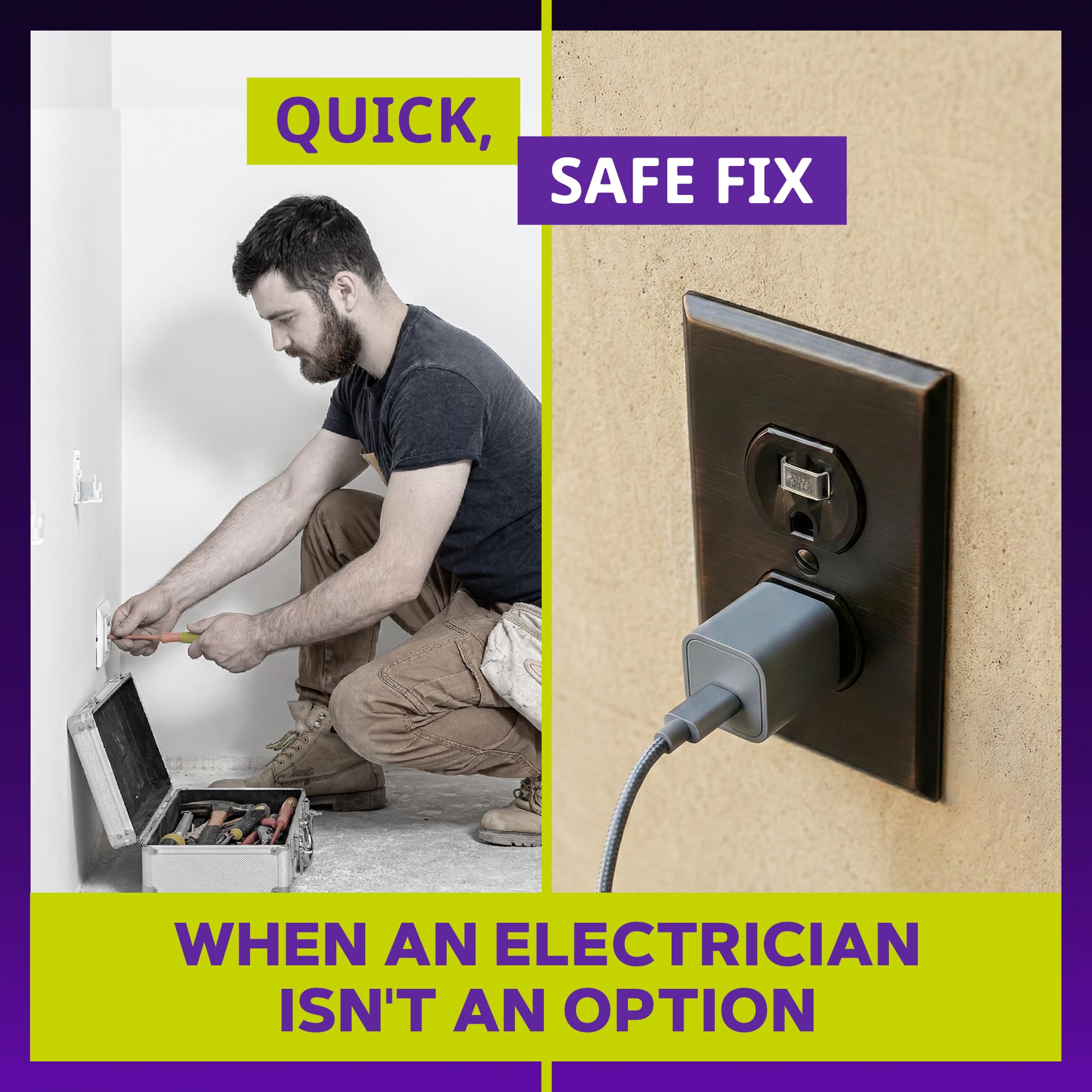 Snug Plug Loose Outlet Plug Fix & Outlet Insert | Prevent Plug from Being Unplugged & Save Money On Electricians – Clear Plastic Plugs for Outlets Keep Loose Plugs Secure – 10-Pack