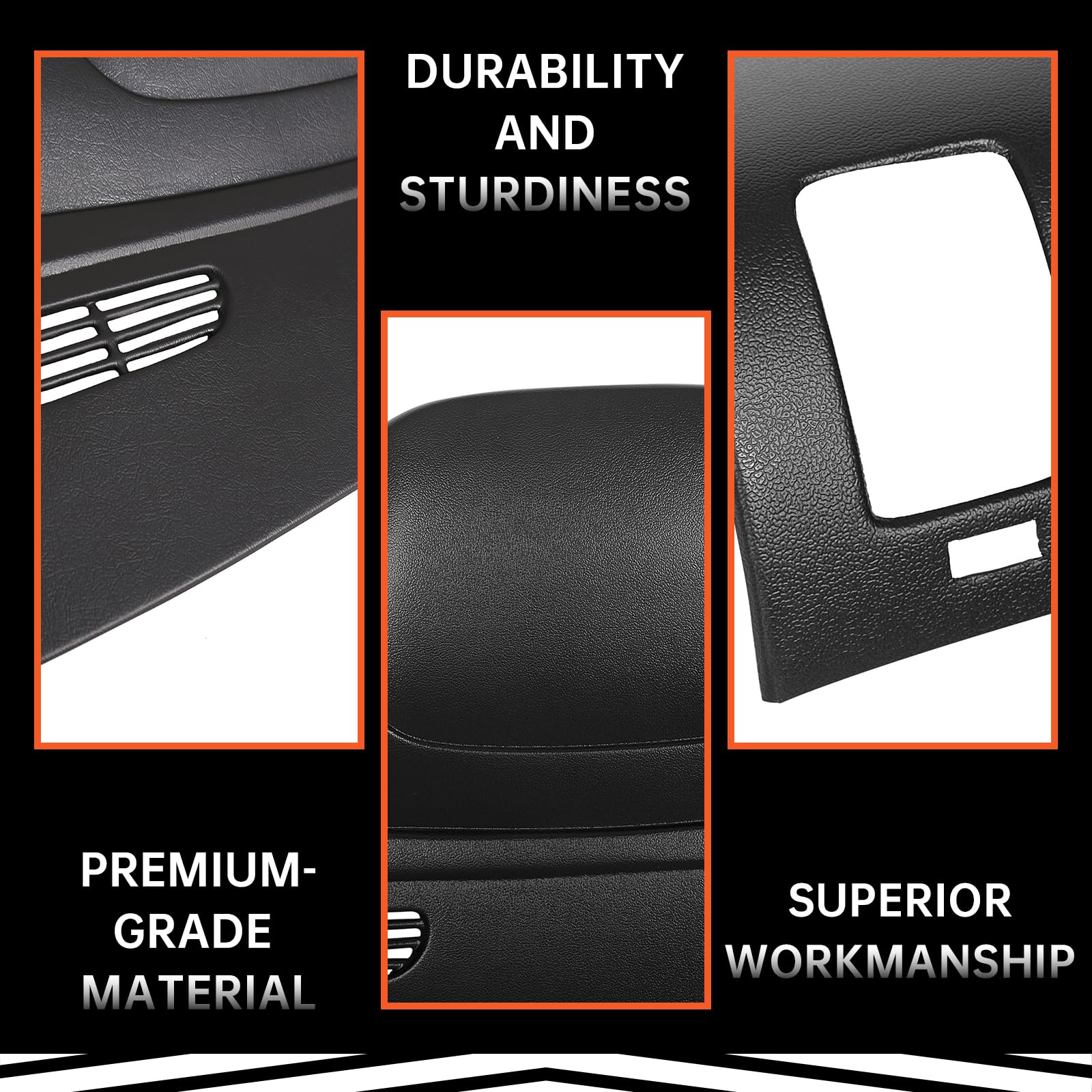 Kojem Dash Board Cover Compatible with 2007-2013 Chevy Silverado LS LT WT GMC Sierra SL SLE WT w/Dual Glovebox Dashboards Black