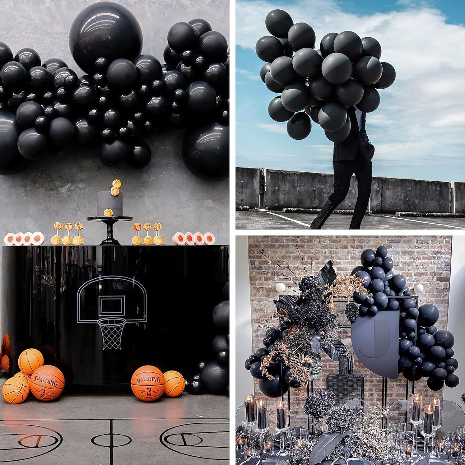 PartyWoo Black Balloons 50pcs 12 Inch Black Matte Latex Helium Balloons for Birthday Wedding Anniversary Graduation Bachelorette Engagement Bridal Shower Retirement Party Decorations Black-Y18