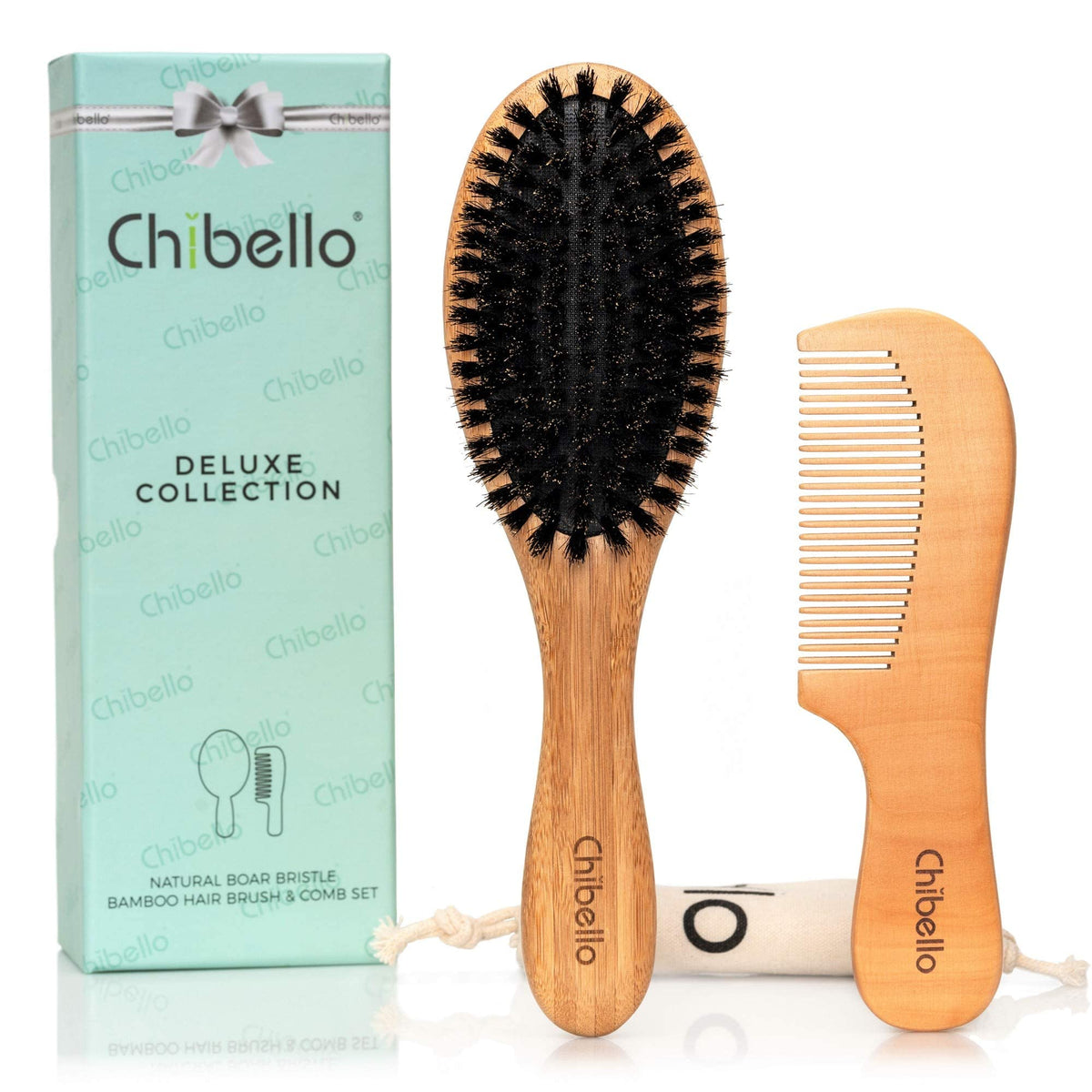 Boar Bristle Hair Brush Set - Designed for Kids, Women and Men. Natural Bristle Brushes Work Best for Thin and Fine Hair, Add Healthy Shine, Improve Texture, Reduce Frizz. Wood Wet Detangler Comb