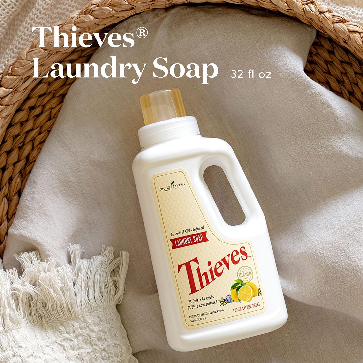 Young Living Thieves Ultra Concentrated Laundry Soap - Potent and Plant Based - 32 fl oz