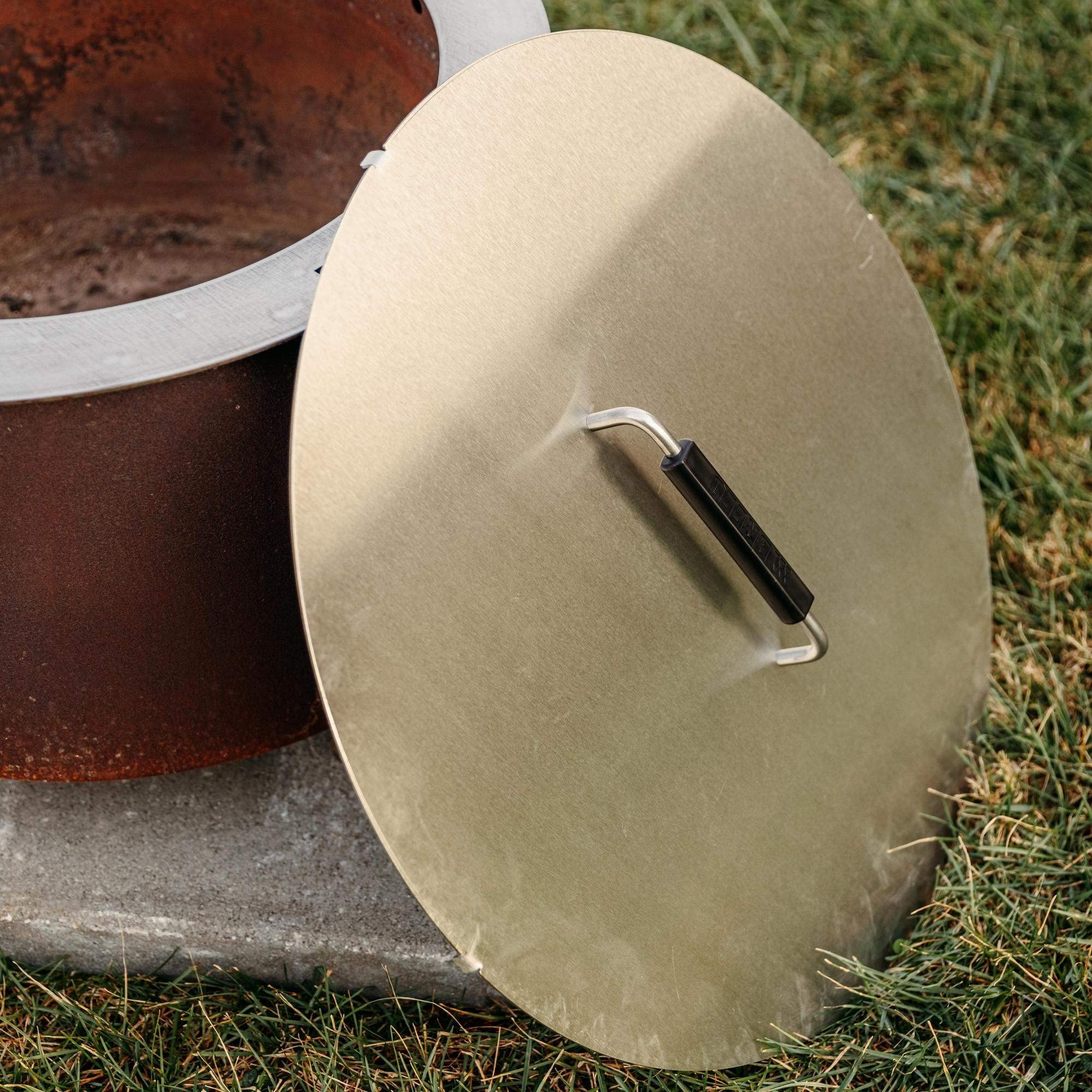 Breeo X Series Lid 24 (27.85 Inch) - Stainless Steel Firepit Lid - Keep Rain Debris and Elements Outside the Fire Pit - Durable Fire Pit Cover - Firepit Cover - USA Made - Bonfire Accessories