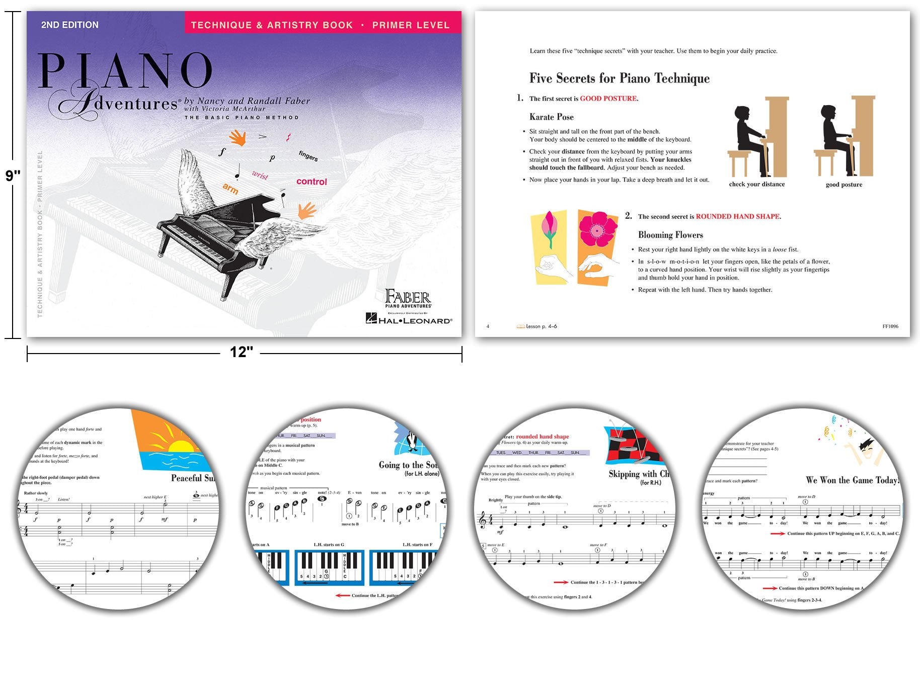 Piano Adventures Primer Level 2nd Edition Bundle Set By Nancy Faber - Lesson, Theory, Performance, Technique & Artistry Books & Juliet Music Piano Keys 88/61/54/49 Full Set Removable Sticker