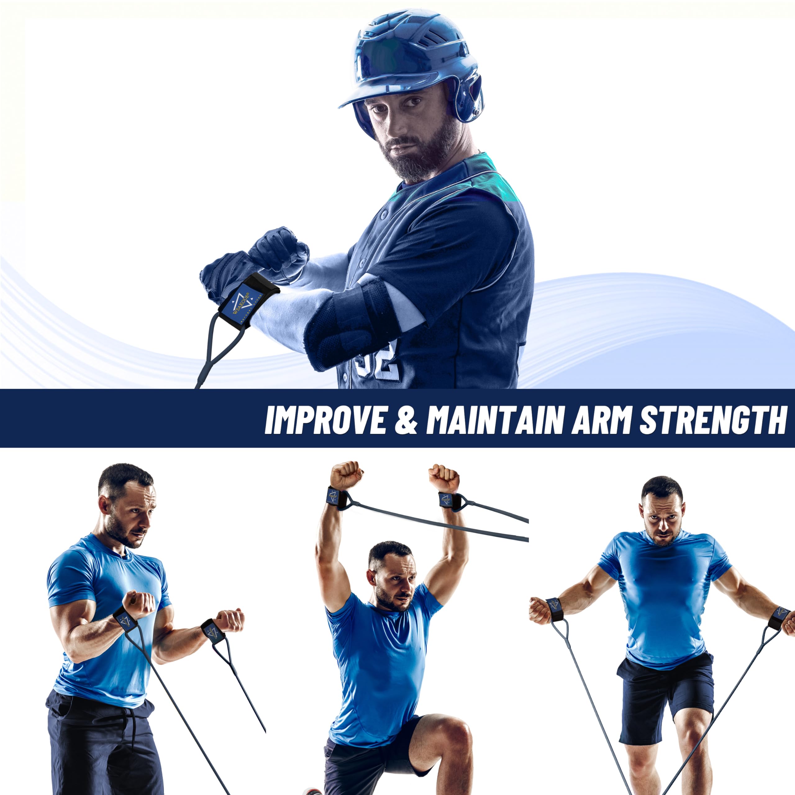 Baseball Band Resistance Band for Pitchers, Arm Trainer for Throwing Training, 40lb - Blue