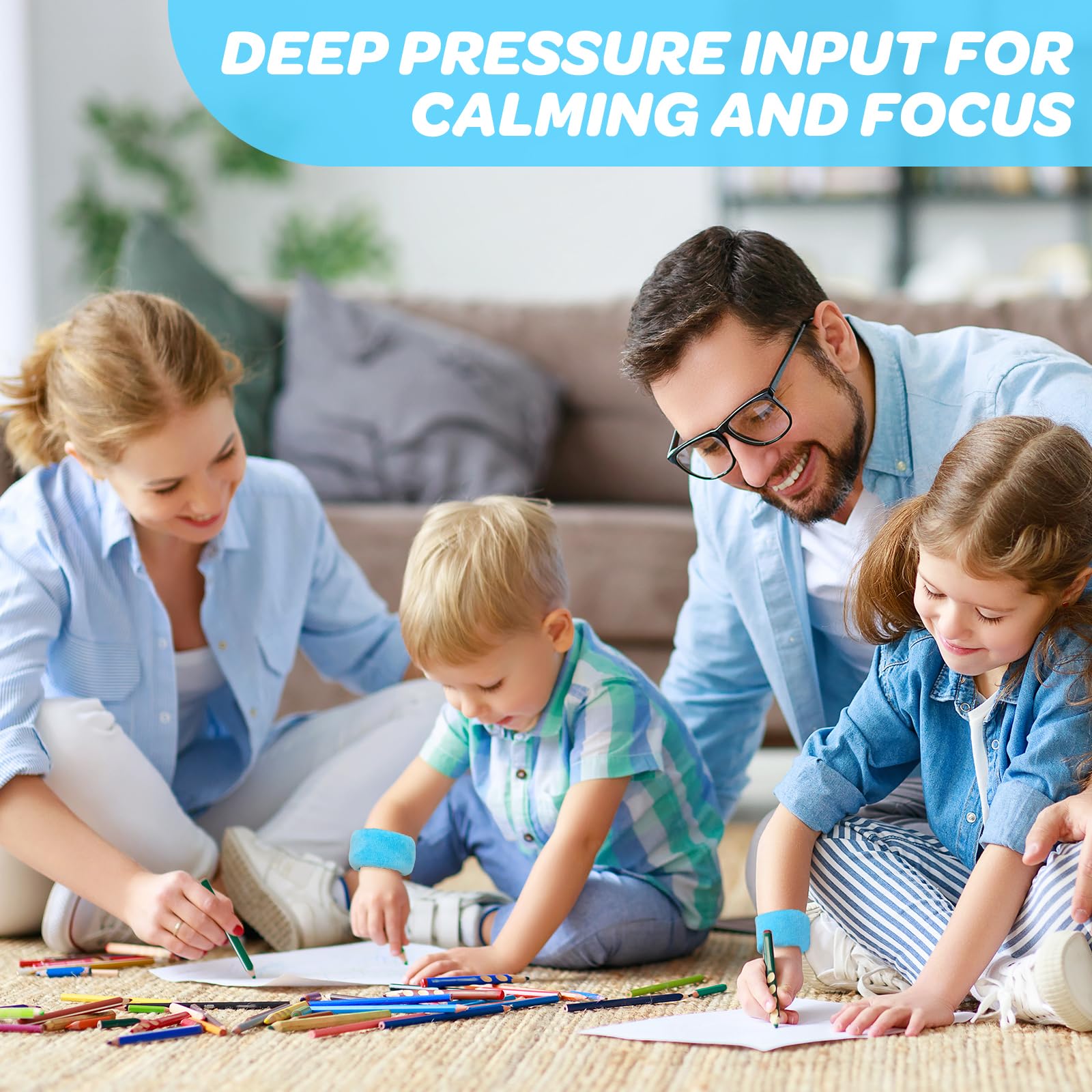Two Pack Sensory Weighted Bracelets for Kids with SPD ADHD and Autism, Deep Pressure Input for Calming and Focus, Increase Hand Stability and Sensory Awareness