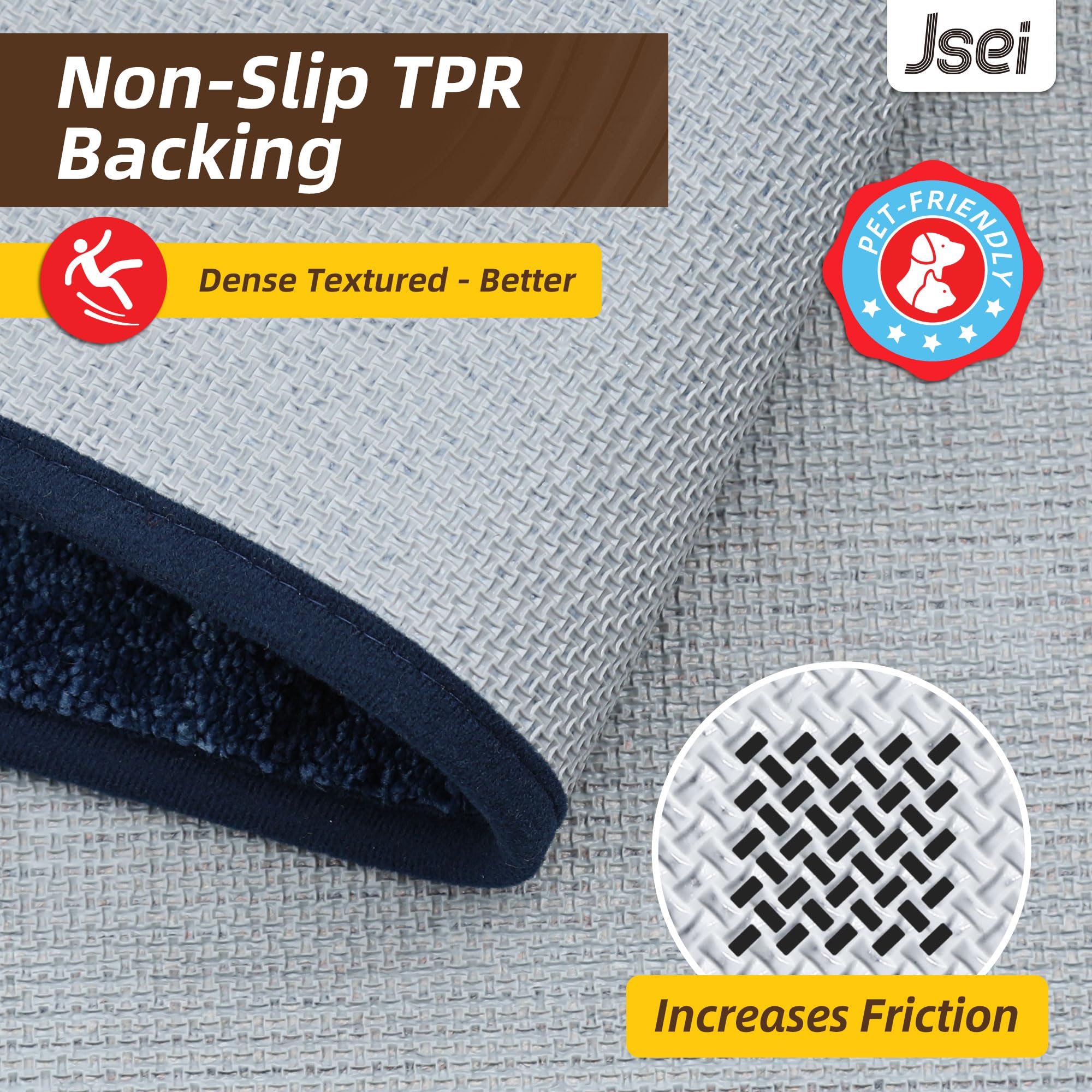 JSEI Dirt Trapper Door Mat 20"x32", Non-Slip Doormats Washable Entryway Mat, Welcome Floor Mat Absorbent Low Profile Dog Door Mats for Front Back Door, Muddy Wet Shoes & Paws, Blue