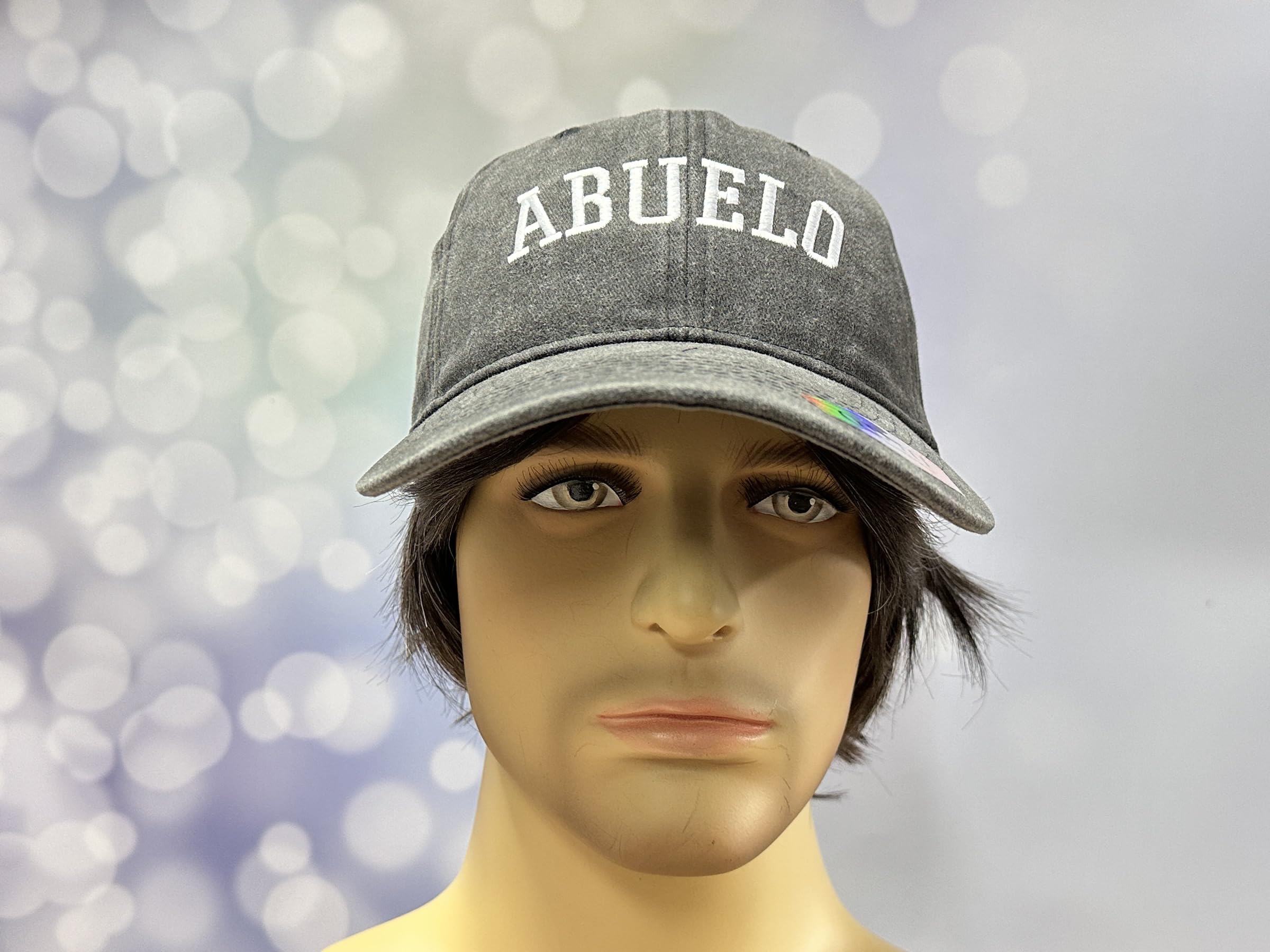 GDIQ Abuelo Hat, Gifts for Grandpa Grandfather, Latino Hispanic Family Present, Adjustable Washed Black Embroidery Baseball Cap for Men