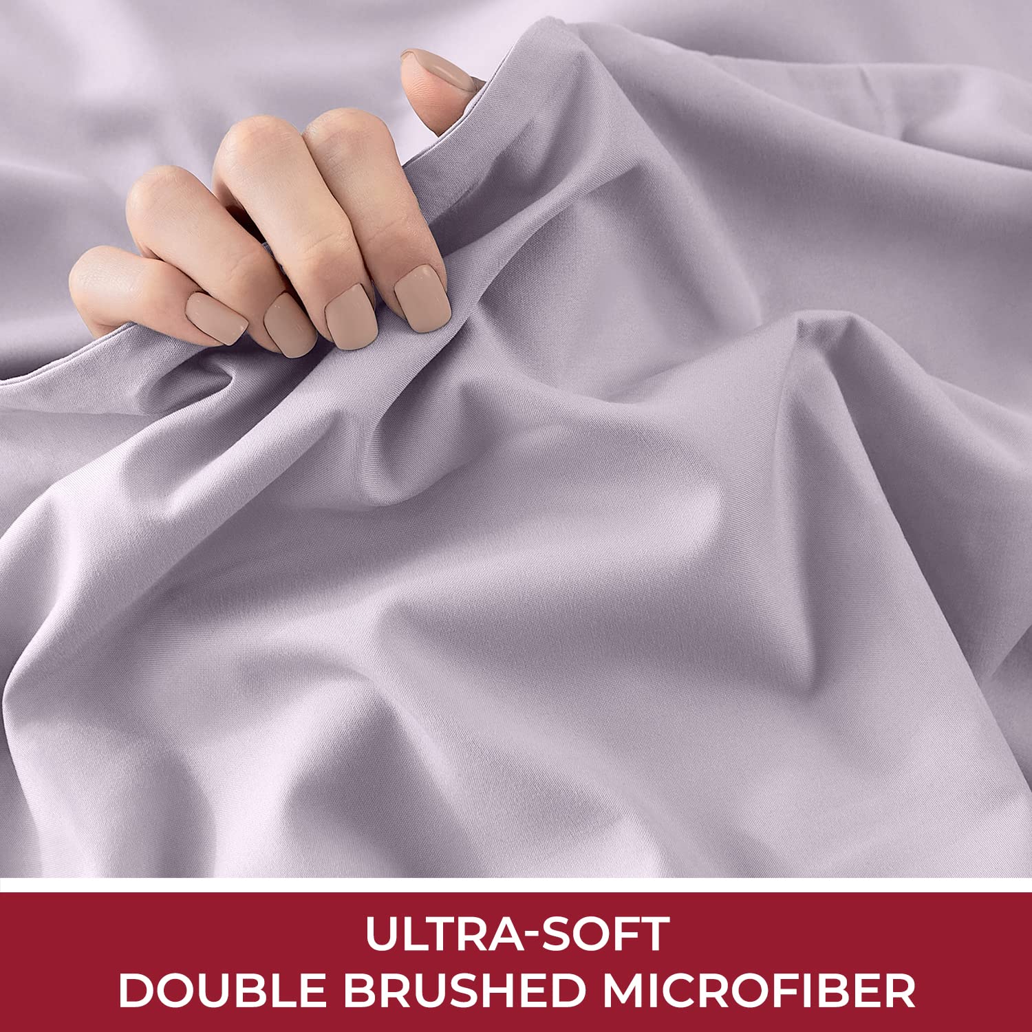 Mellanni Queen Bed Sheet Set + Duvet Cover Set Bundle&Save - Hotel Luxury Bedding - Bundle Includes: 4pcs Bed Sheet Set and 5pcs Duvet Cover Set (Queen, Lavender/White)