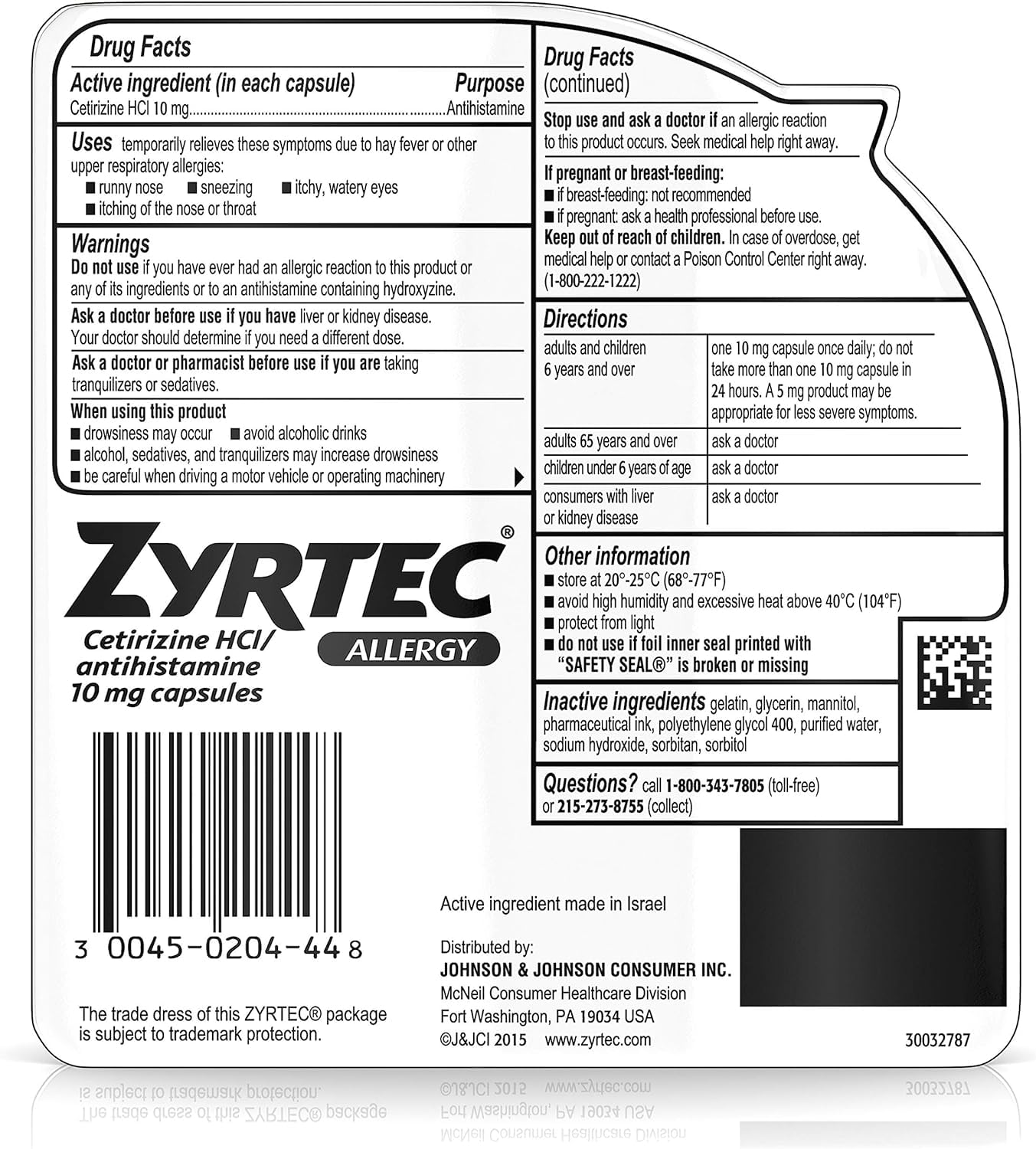 Zyrtec 24 Hour Indoor & Outdoor Allergy Liquid Gels, Antihistamine Capsules with Cetirizine Hydrochloride for All-Day Allergy Relief, 40 ct ( Pack of 2)