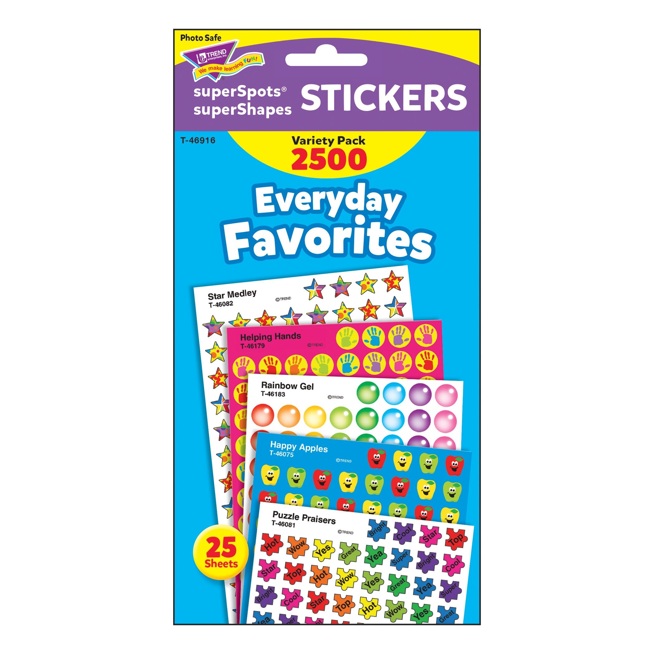 TREND enterprises, Inc. Everyday Favorites superSpots/superShapes VarPk, 2500 ct