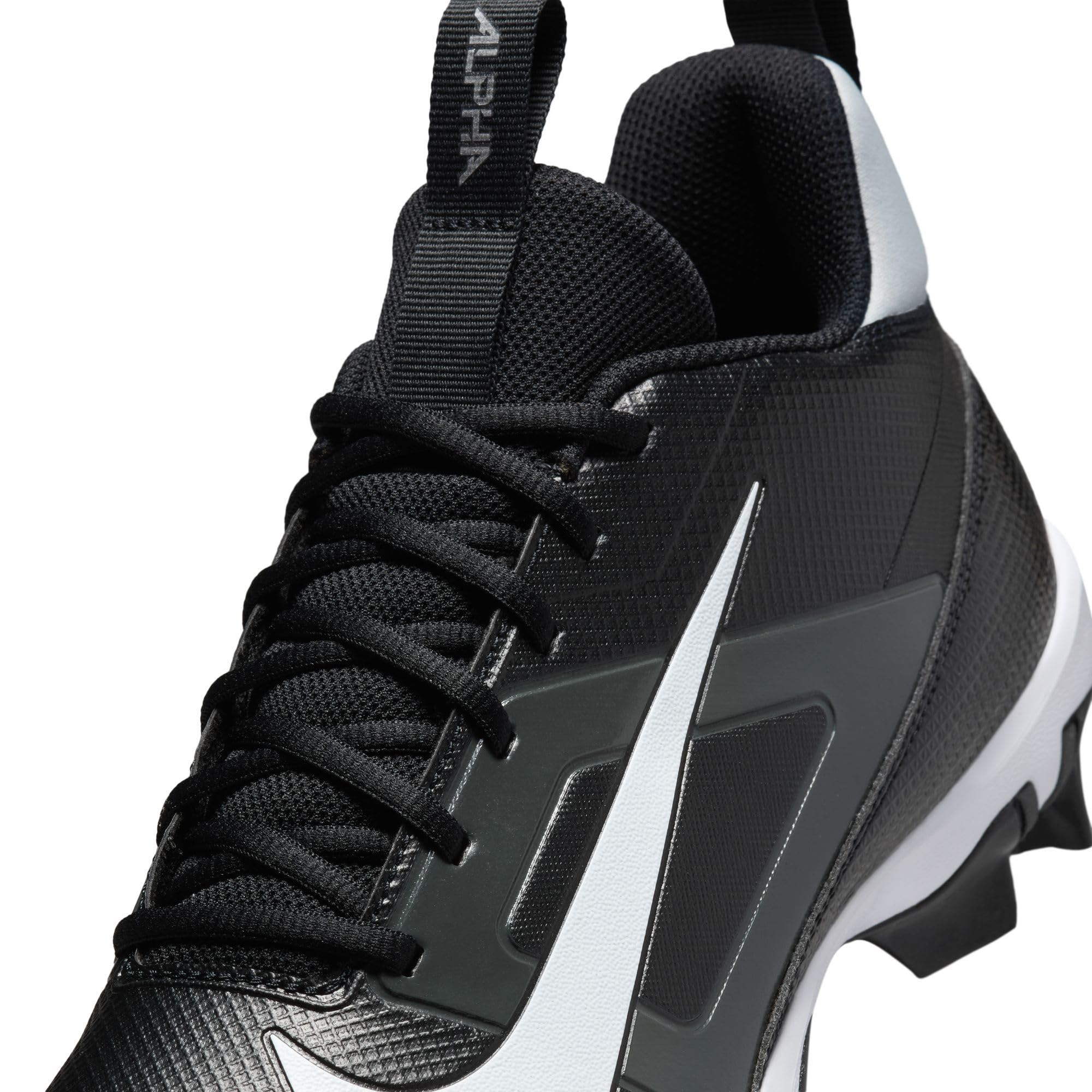 Nike Alpha Menace 4 Shark Football Cleats (Wide) (Black, US Footwear Size System, Adult, Men, Numeric, Wide, 10)