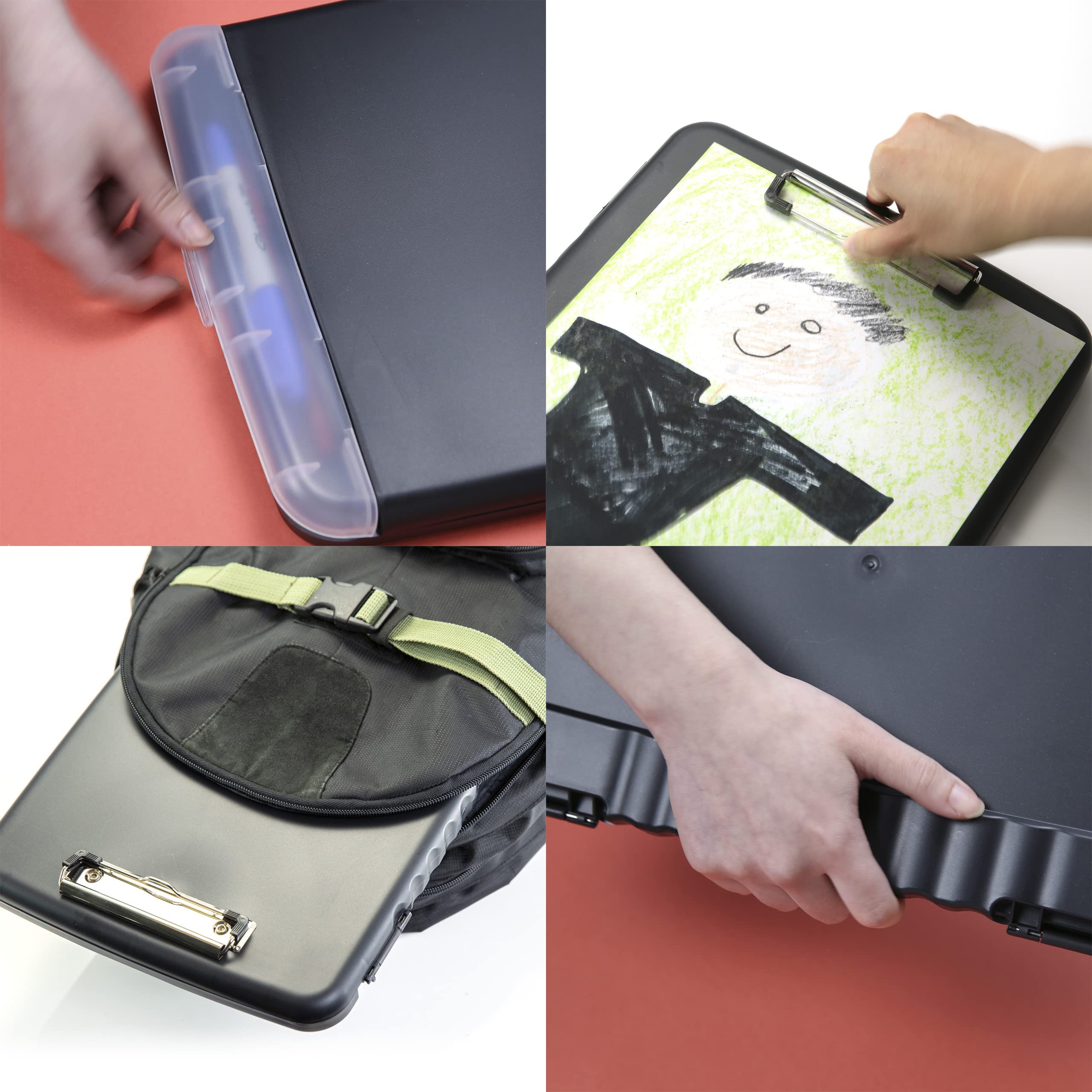 Officemate Slim Clipboard Storage Box, Charcoal (83303)