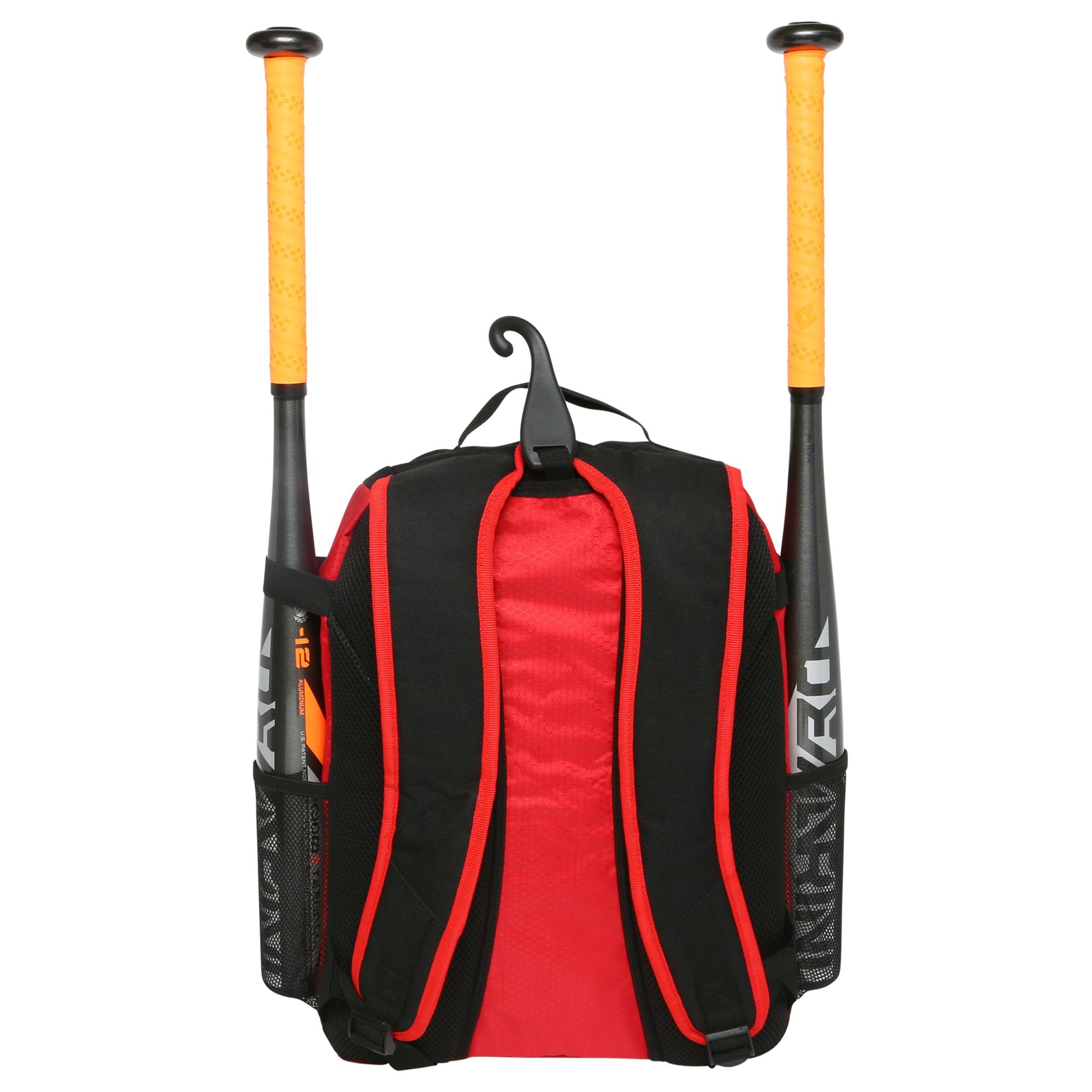 Athletico Youth Baseball Bat Bag - Backpack for Baseball, T-Ball & Softball Equipment & Gear | Holds Bat, Helmet, & Glove | Fence Hook (Red)