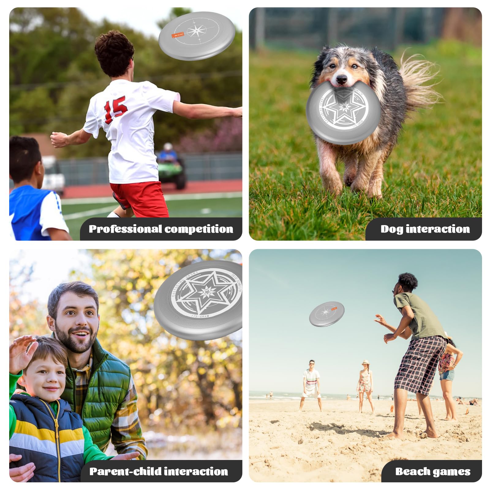 Eastgoing Ultimate Flying Disc 175 Gram, 10.75 Inch Sport Disc ,Loads of Colors Available, Suitable for Competitions, Team Flying Disc for Beach, Park, Pet, Camping and More,