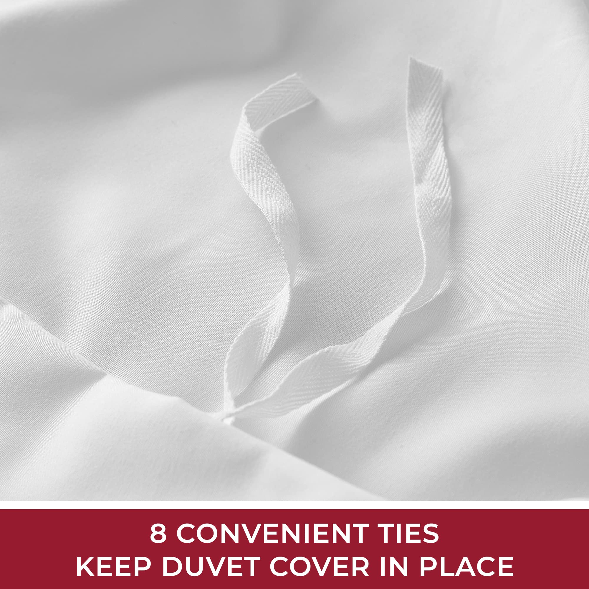 Mellanni Duvet Cover Set - Soft & Cooling Microfiber - Wrinkle, Fade, and Stain Resistant - Button Closure and Corner Ties - Velvet Stripe (Queen, White)