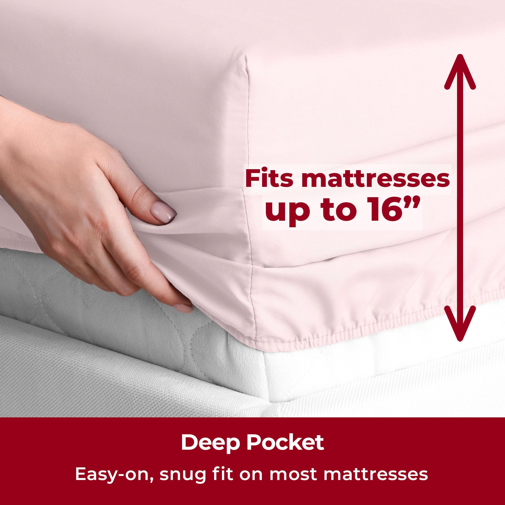 Mellanni Bedspread Coverlet Set + 6PC Sheets Set Bundle&Save - Iconic Collection Bedding - Bundle Includes: 3 Piece Oversized Quilt Set and 6 Piece Bed Sheet Set (King, Light Gray/Blush Pink)