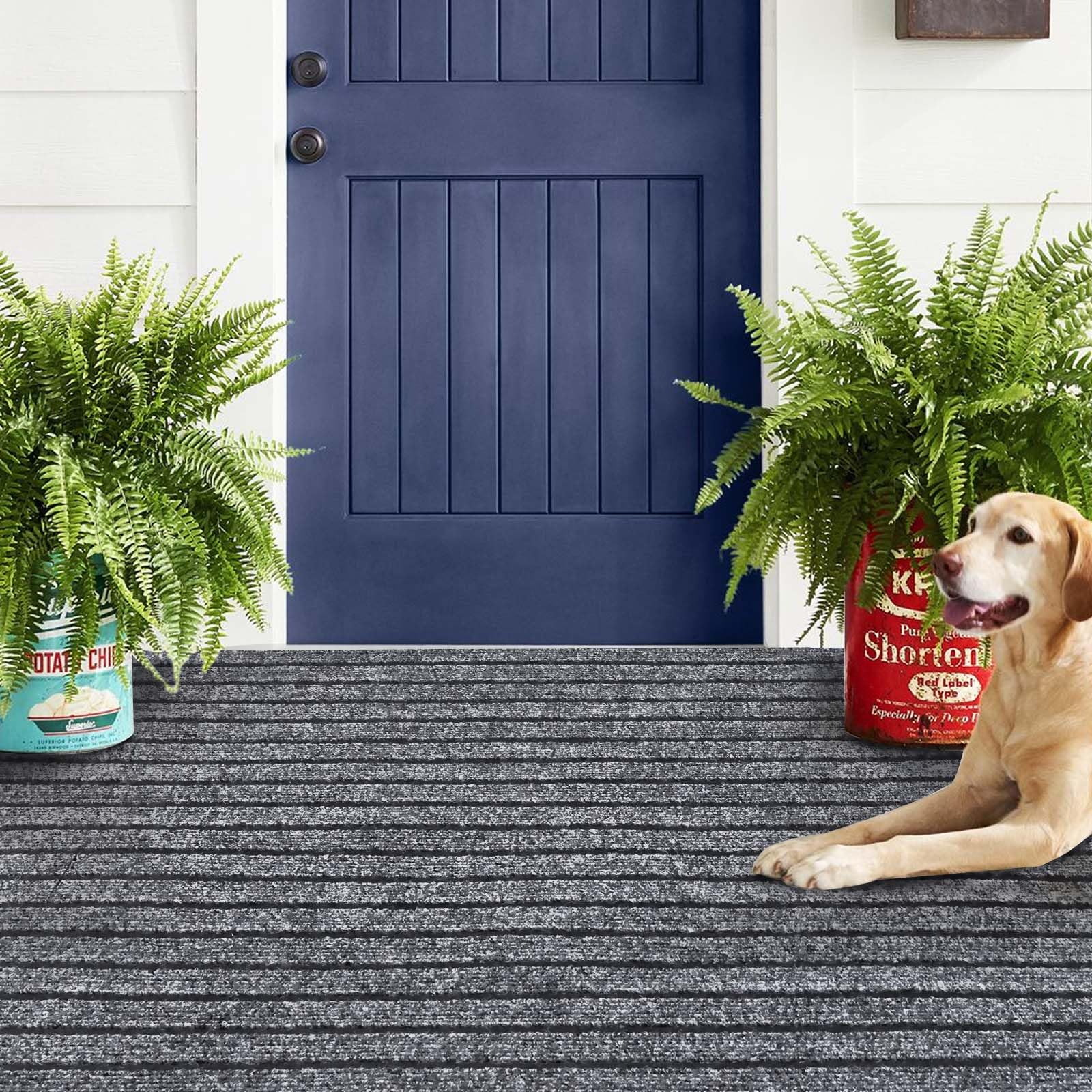 Morefany Outdoor/Indoor 4ft x 8ft Runner Rug, Hallway Custom Sizes Non-Slip Rubber Backing Area Runner Rugs Waterproof Carpet Rugs for Kitchen Entryway Balcony Garage Stair Laundry