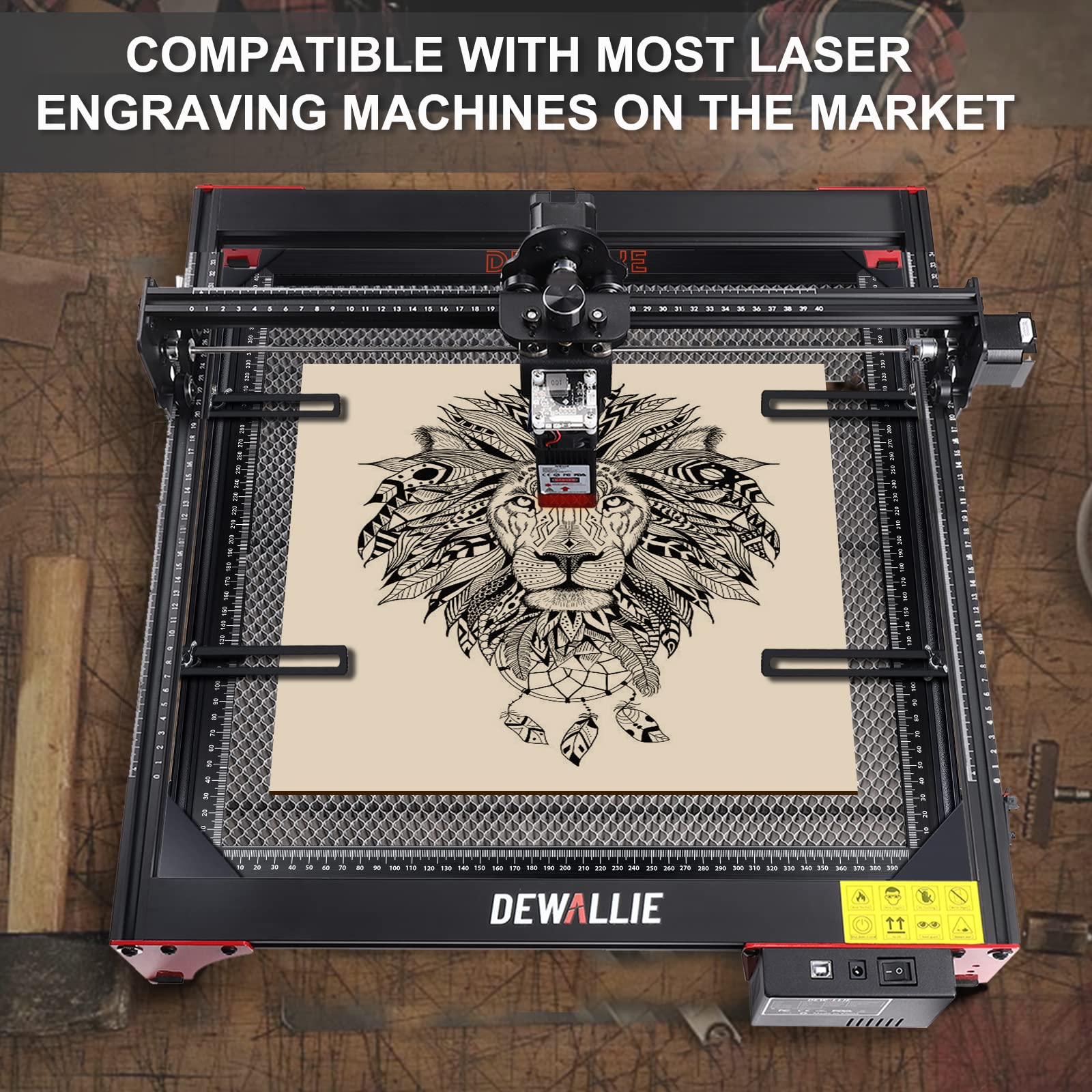 DEWALLIE Honeycomb Laser Bed, 18.5x17.32x0.87'' Honeycomb Working Table for Xtool D1 and D1 Pro Laser Engraver and Cutter, Fixture Design & Table-Protecting, Black
