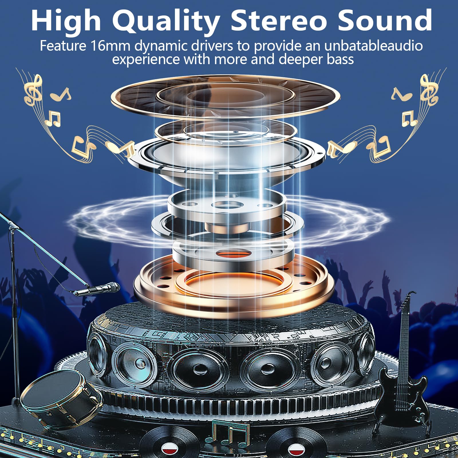 kurdene Open Ear Headphones,Bluetooth 5.3 Wireless Sports Earbuds-Black