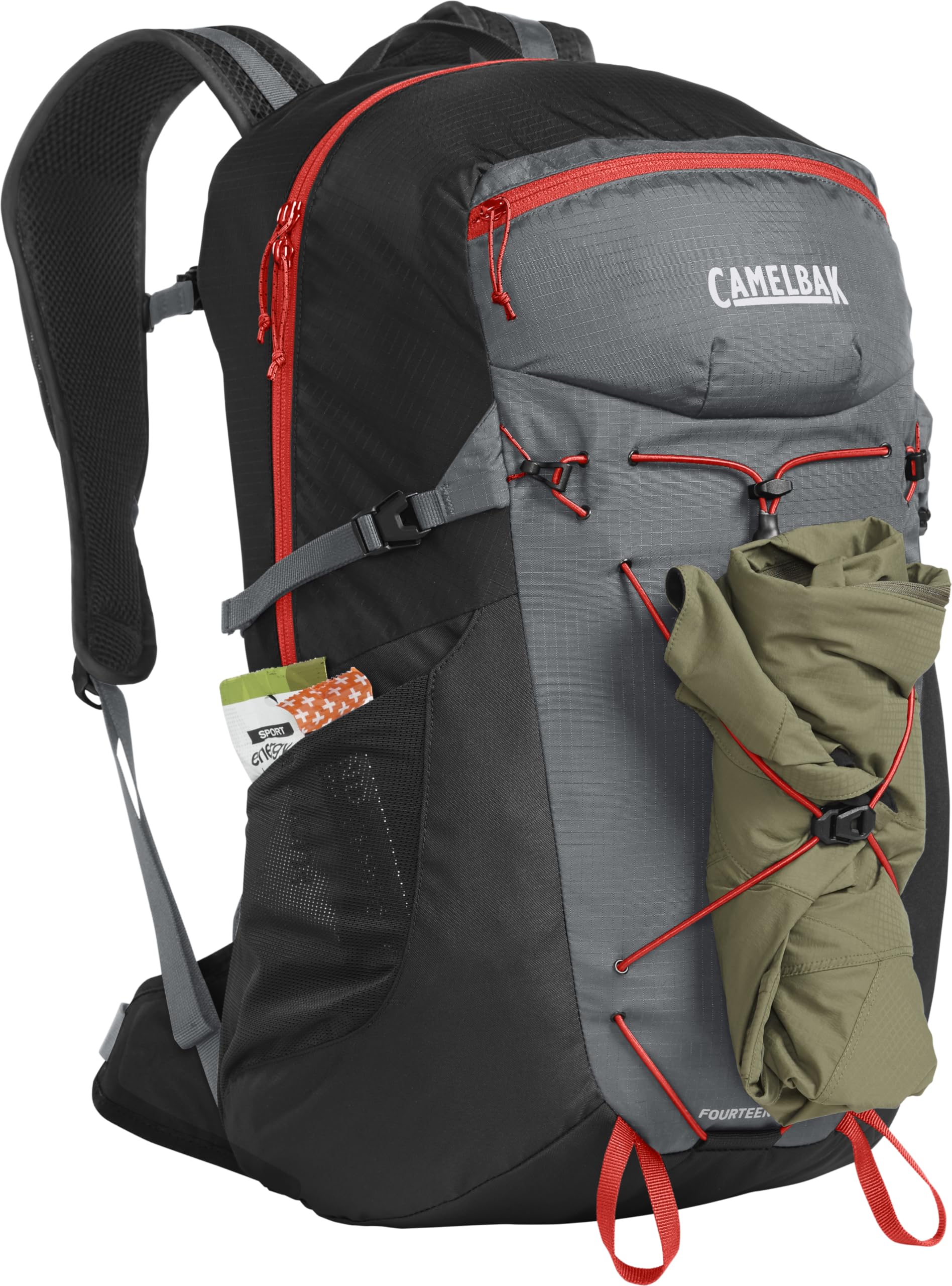 CamelBak Fourteener 26 Hiking Hydration Backpack Graphite/Red Poppy, 100oz