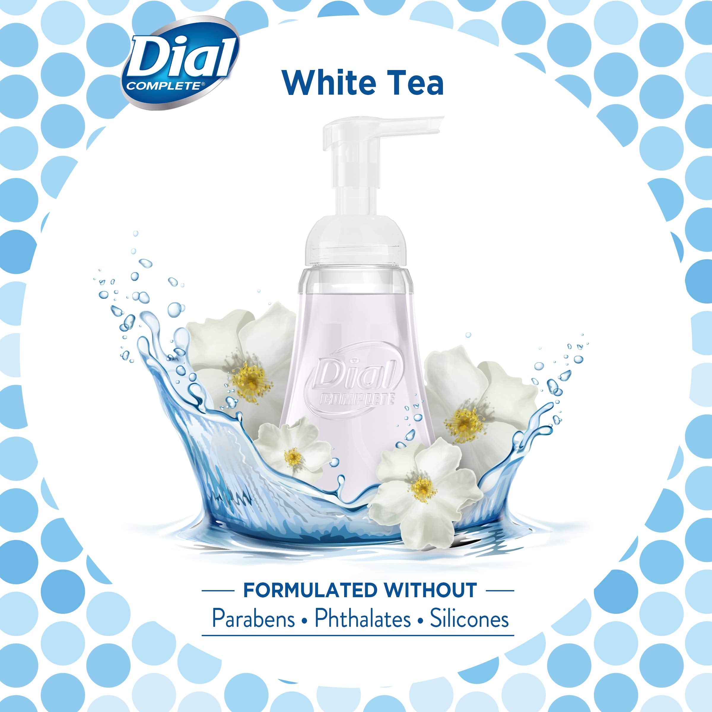 Dial Complete White Tea and Vit. E Antibacterial Foaming Hand Wash -7.5 fl oz , 8 Count (Pack of 1)