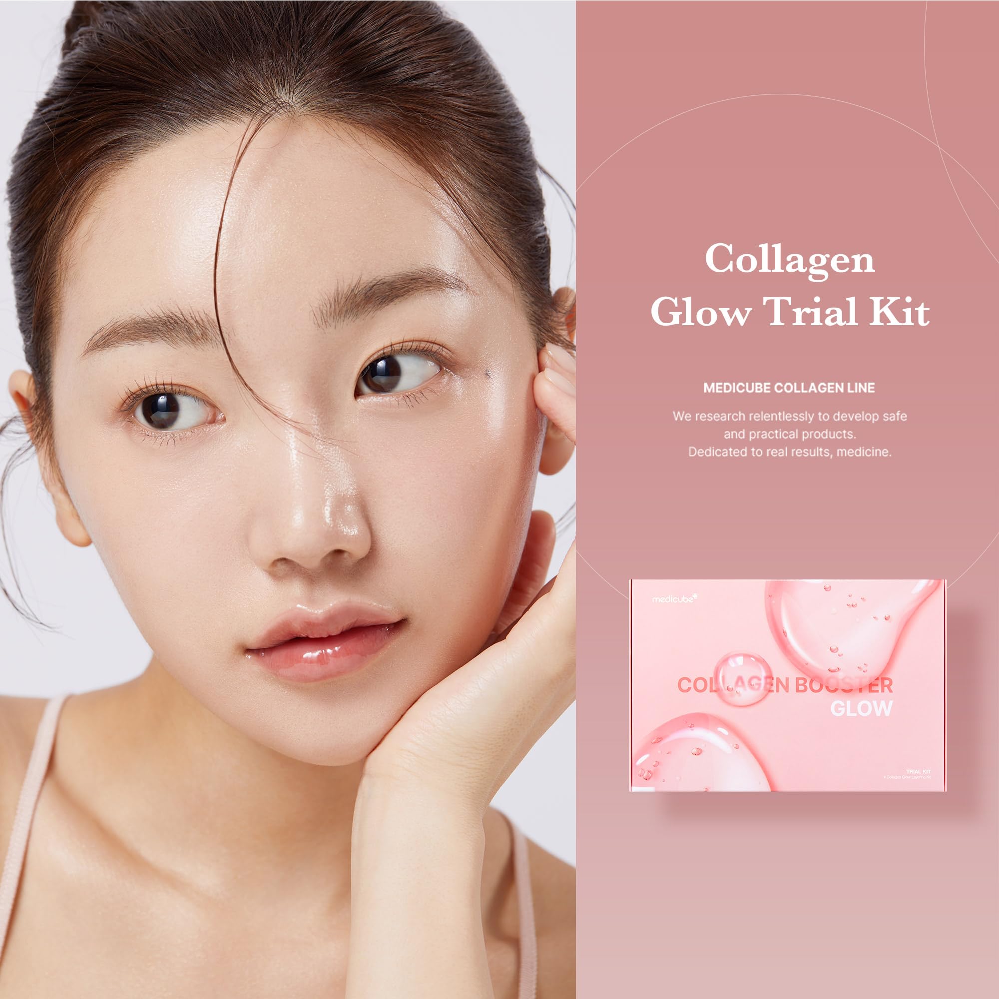 medicube Glass Skin Collagen Trial Kit | Korean Skincare Set and Kit | Gifts for women | 4-Step Skincare Set for glowy skin | Travel Size